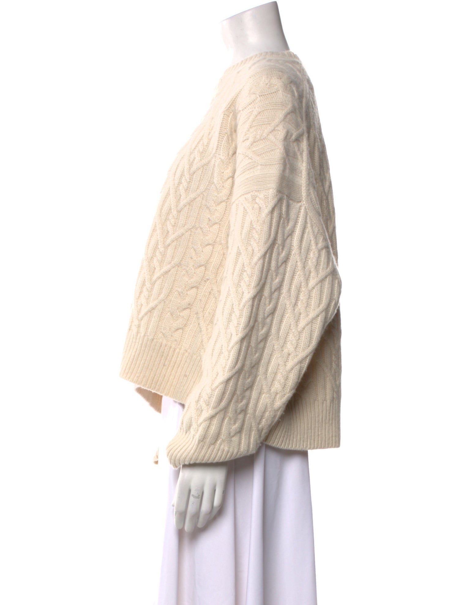 Nili Lotan Cable Knit Bateau Neckline Sweater