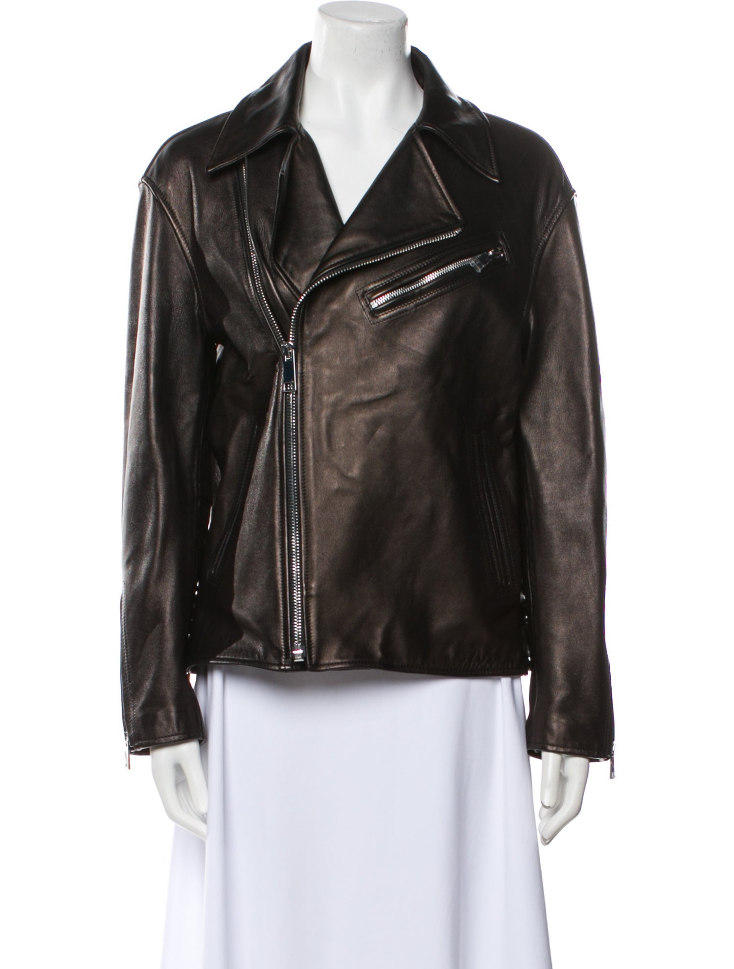 Nili Lotan Lamb Leather Biker Jacket