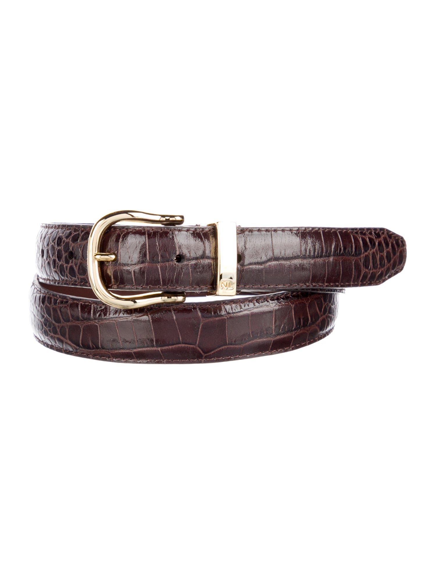 Nili Lotan Skinny Embossed Leather Belt