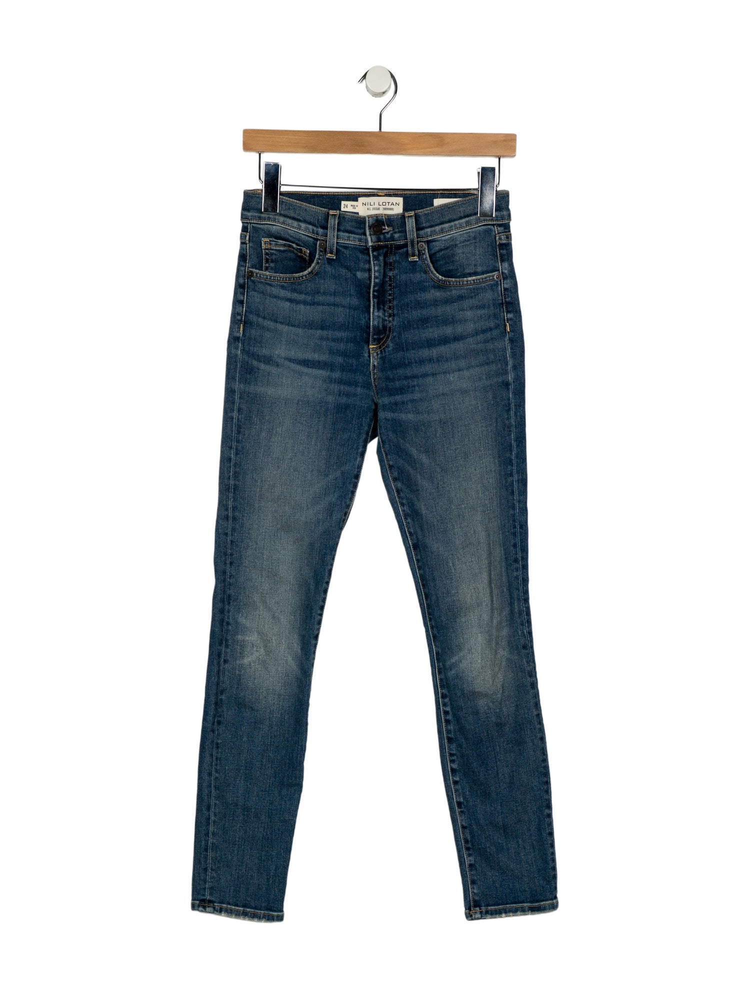 Nili Lotan Mid-Rise Skinny Leg Jeans