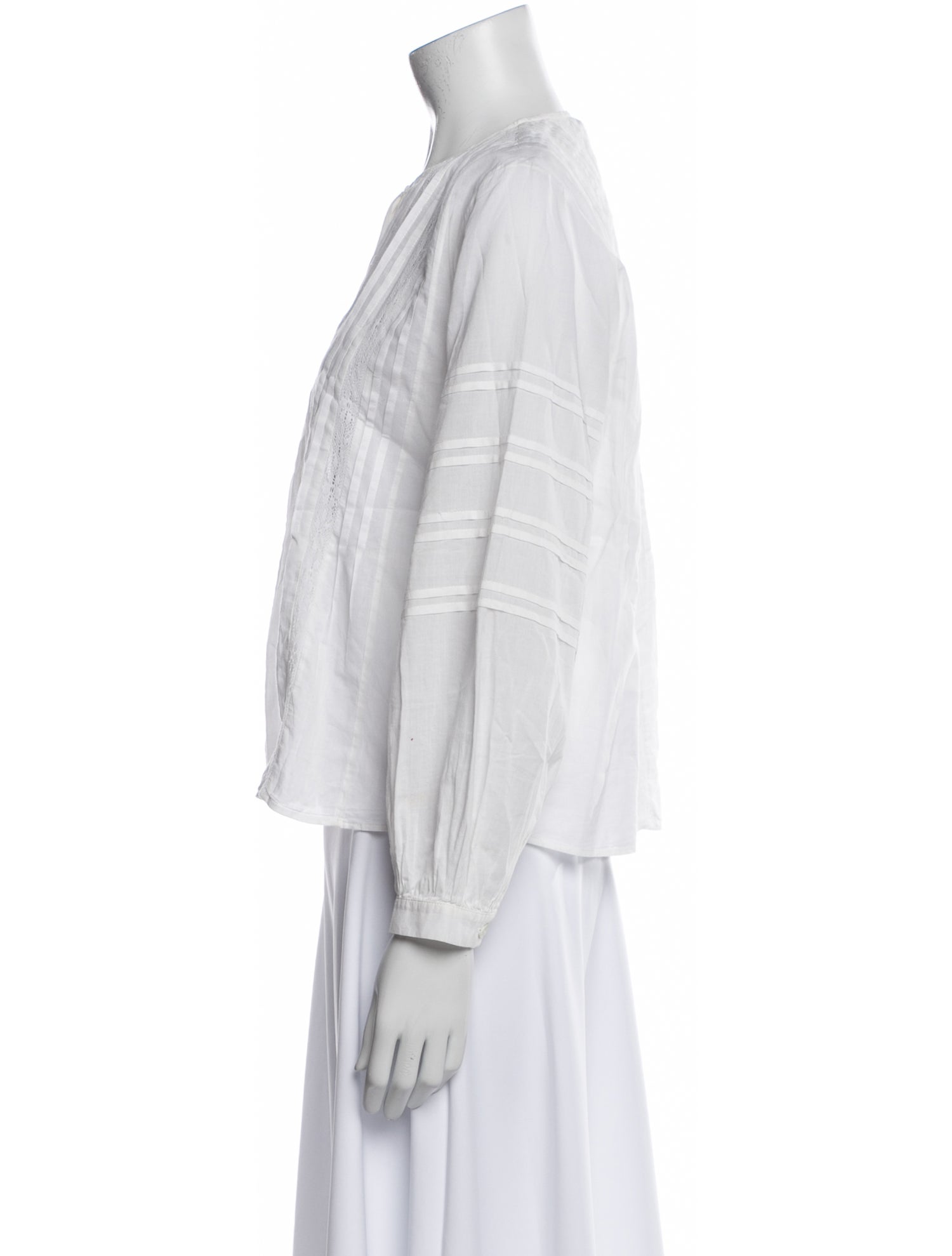 Nili Lotan Crew Neck Long Sleeve Blouse