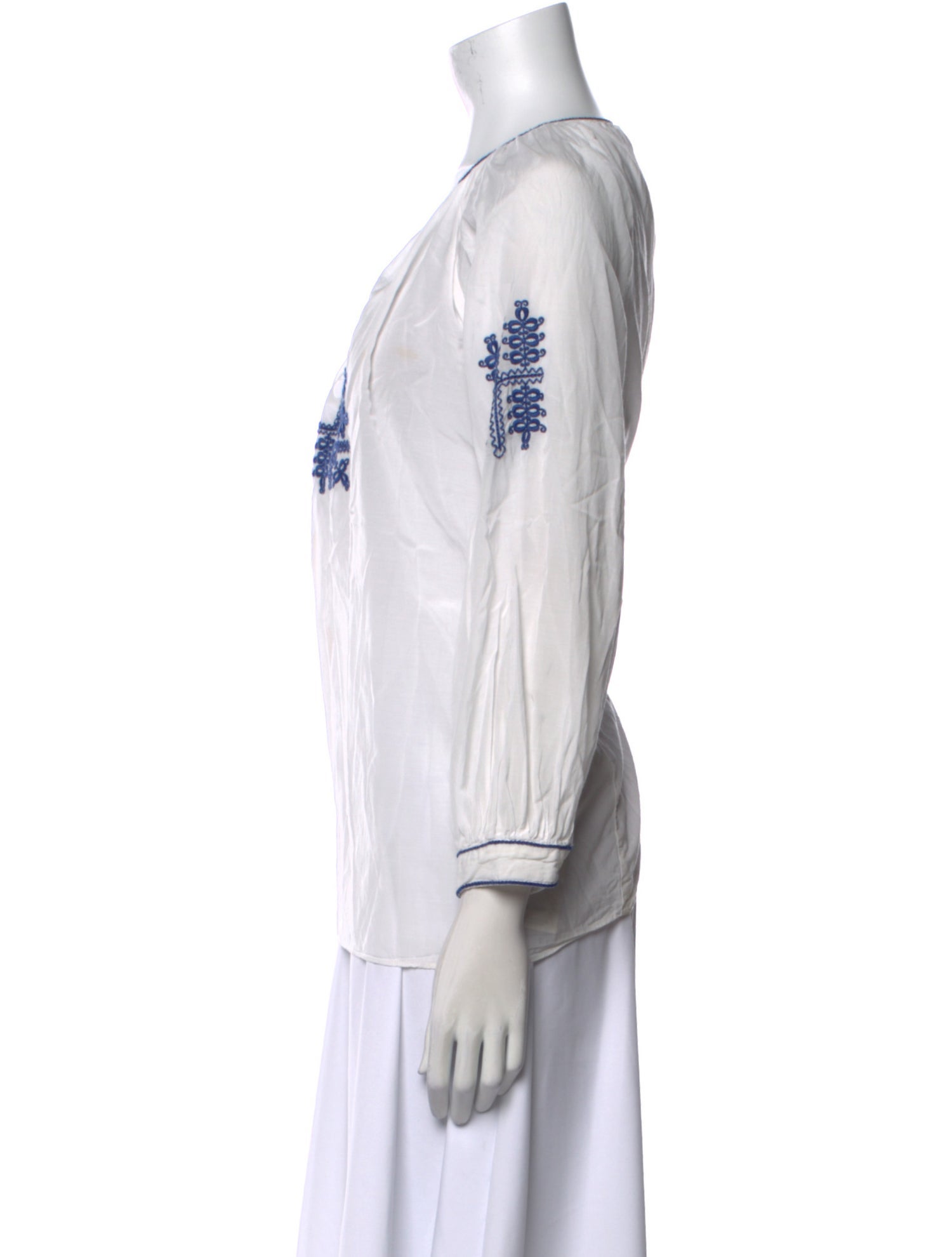 Nili Lotan Printed V-Neck Blouse