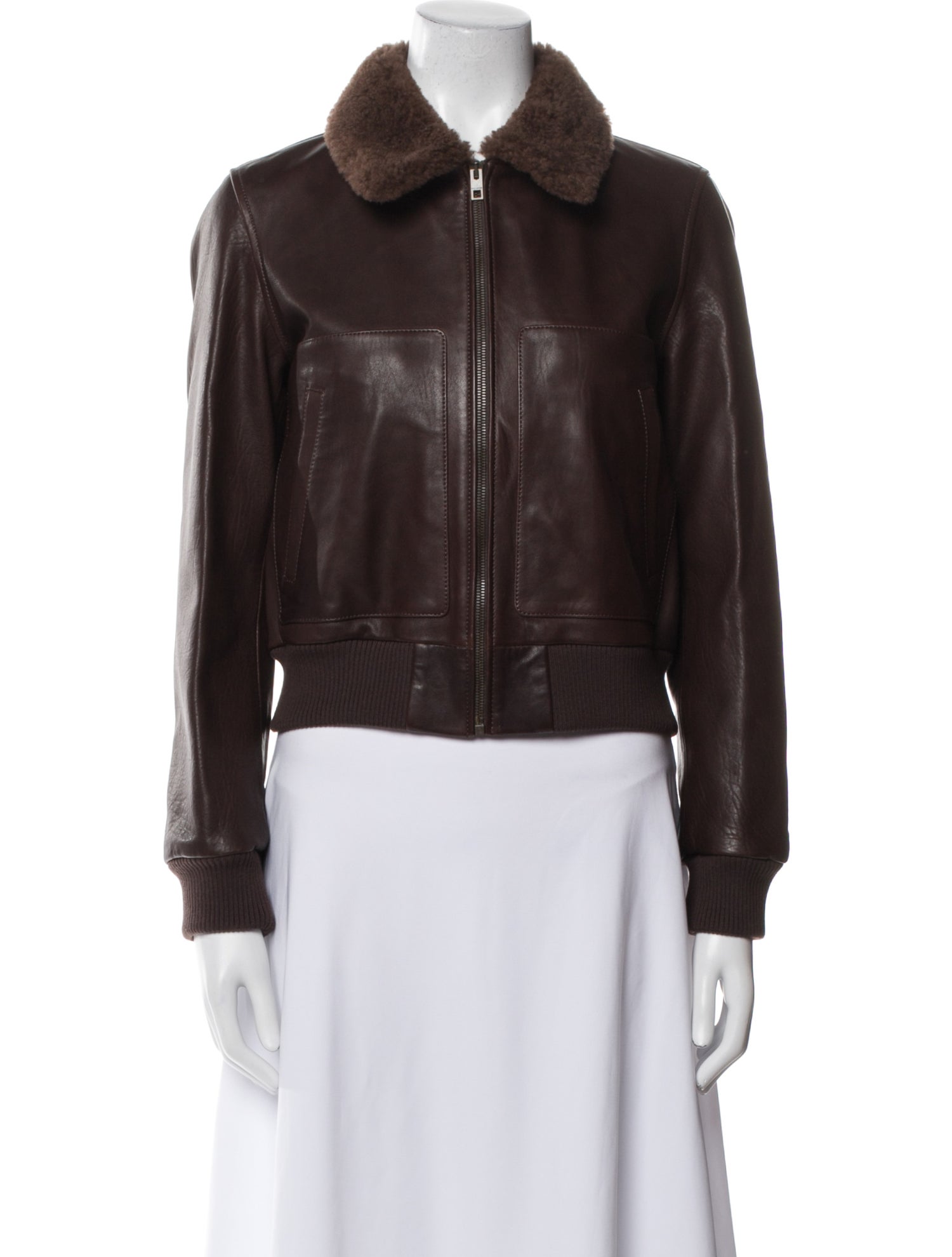Nili Lotan Lamb Leather Bomber Jacket