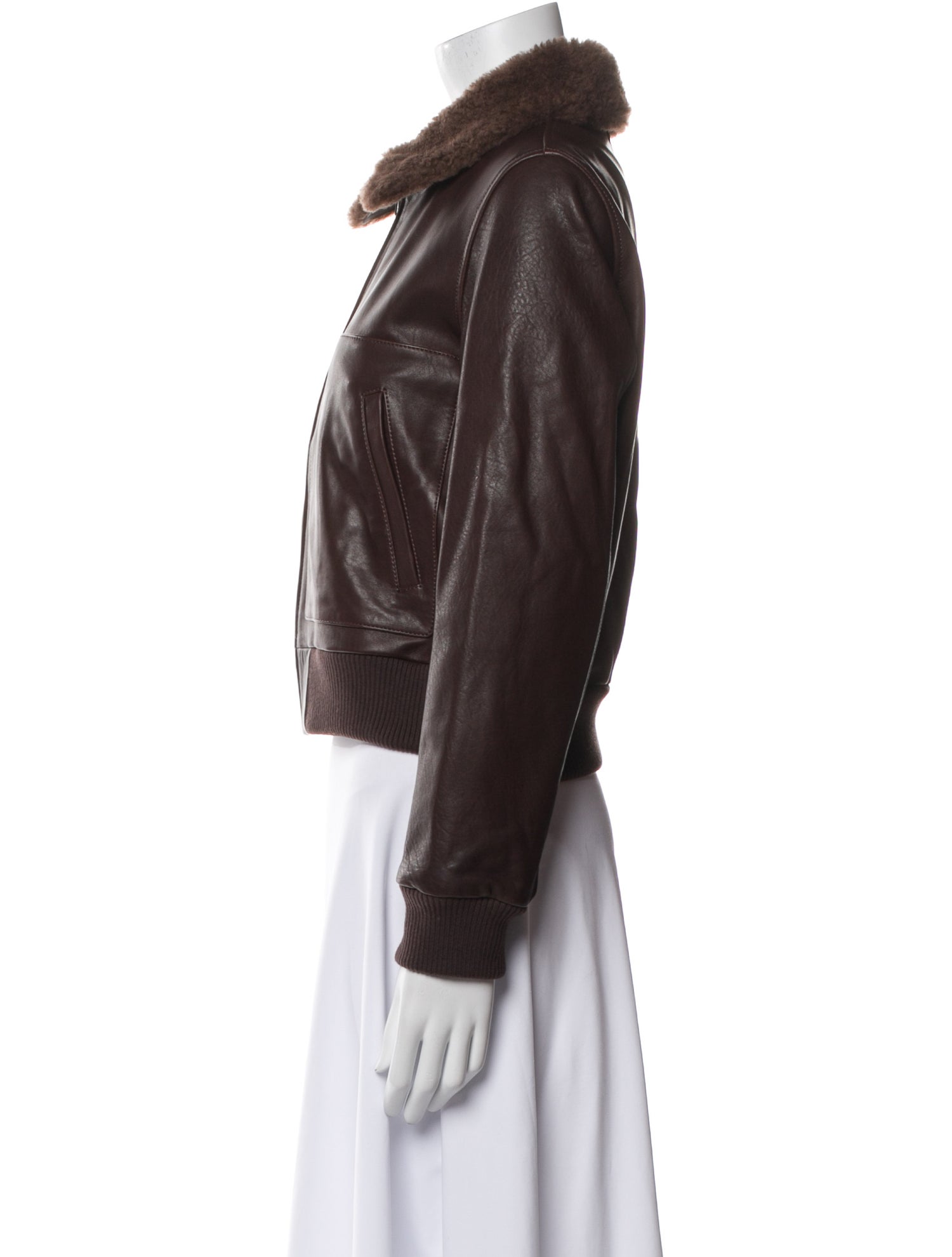 Nili Lotan Lamb Leather Bomber Jacket