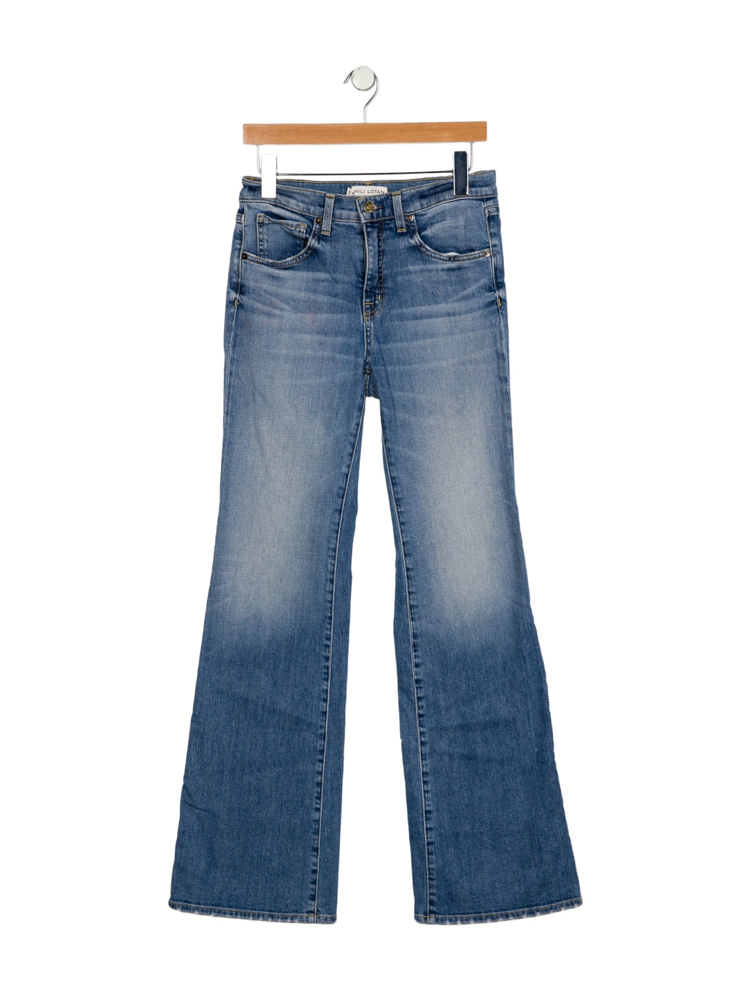 Nili Lotan Mid-Rise Wide Leg Jeans