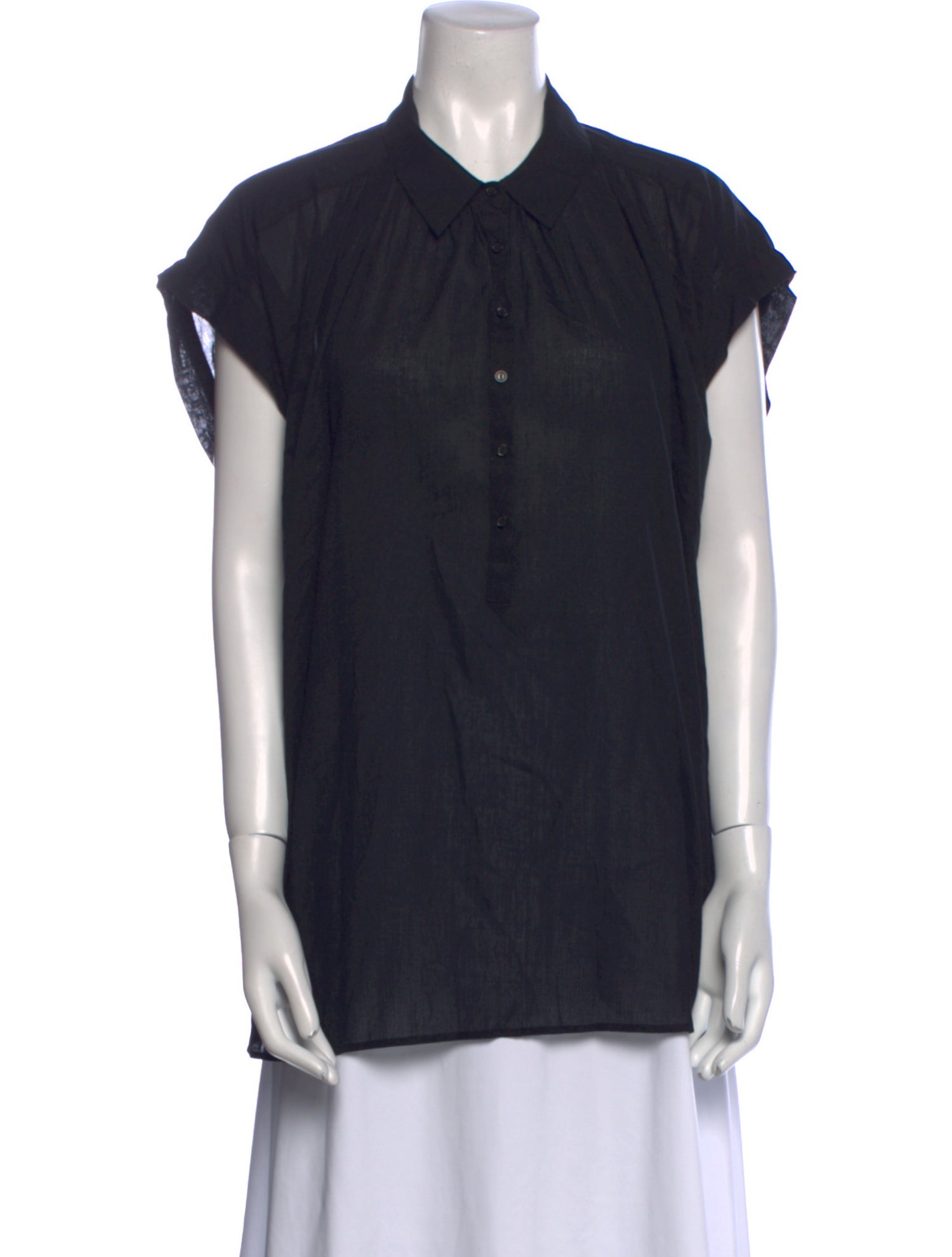 Nili Lotan Short Sleeve Button-Up Top