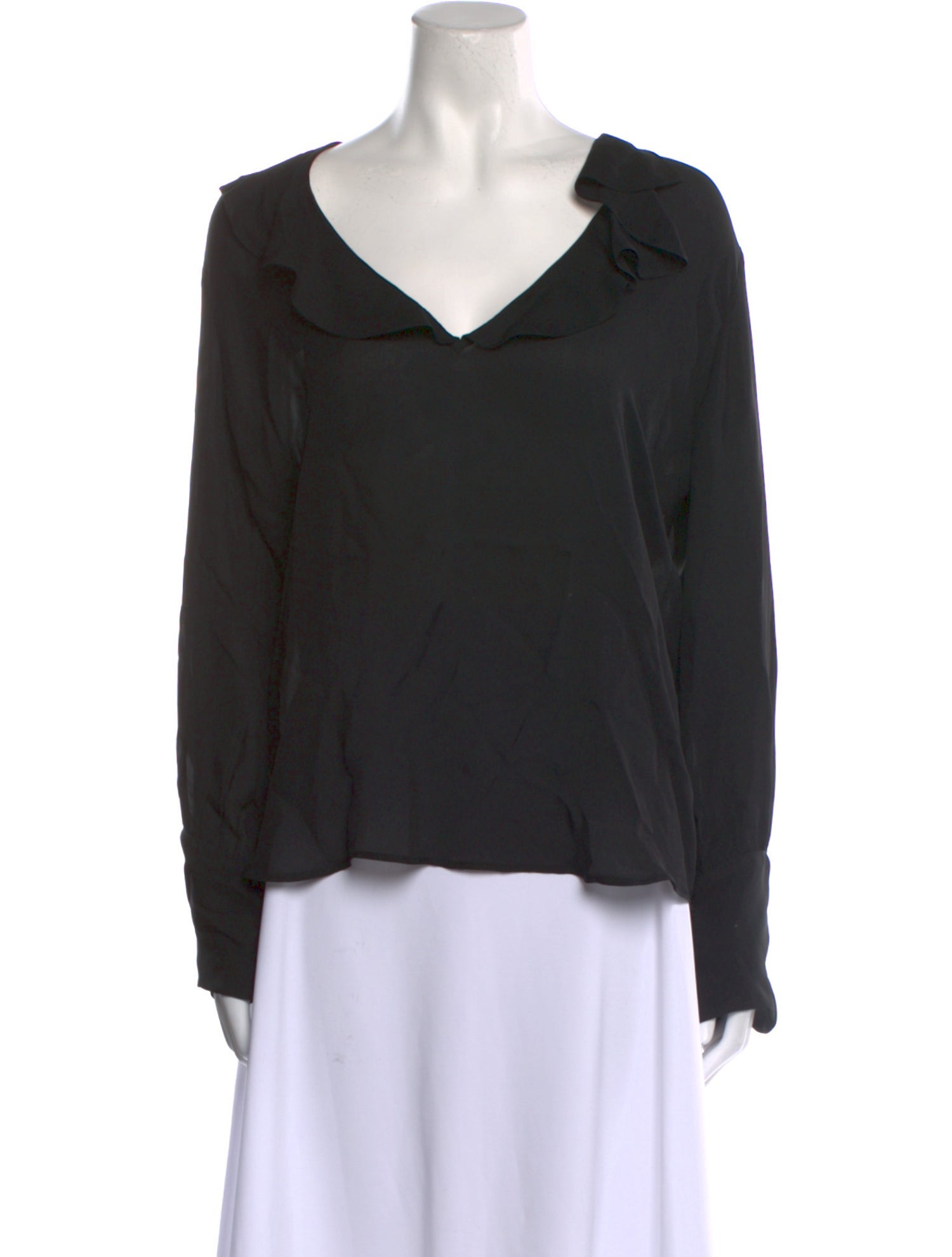 Nili Lotan Silk V-Neck Blouse