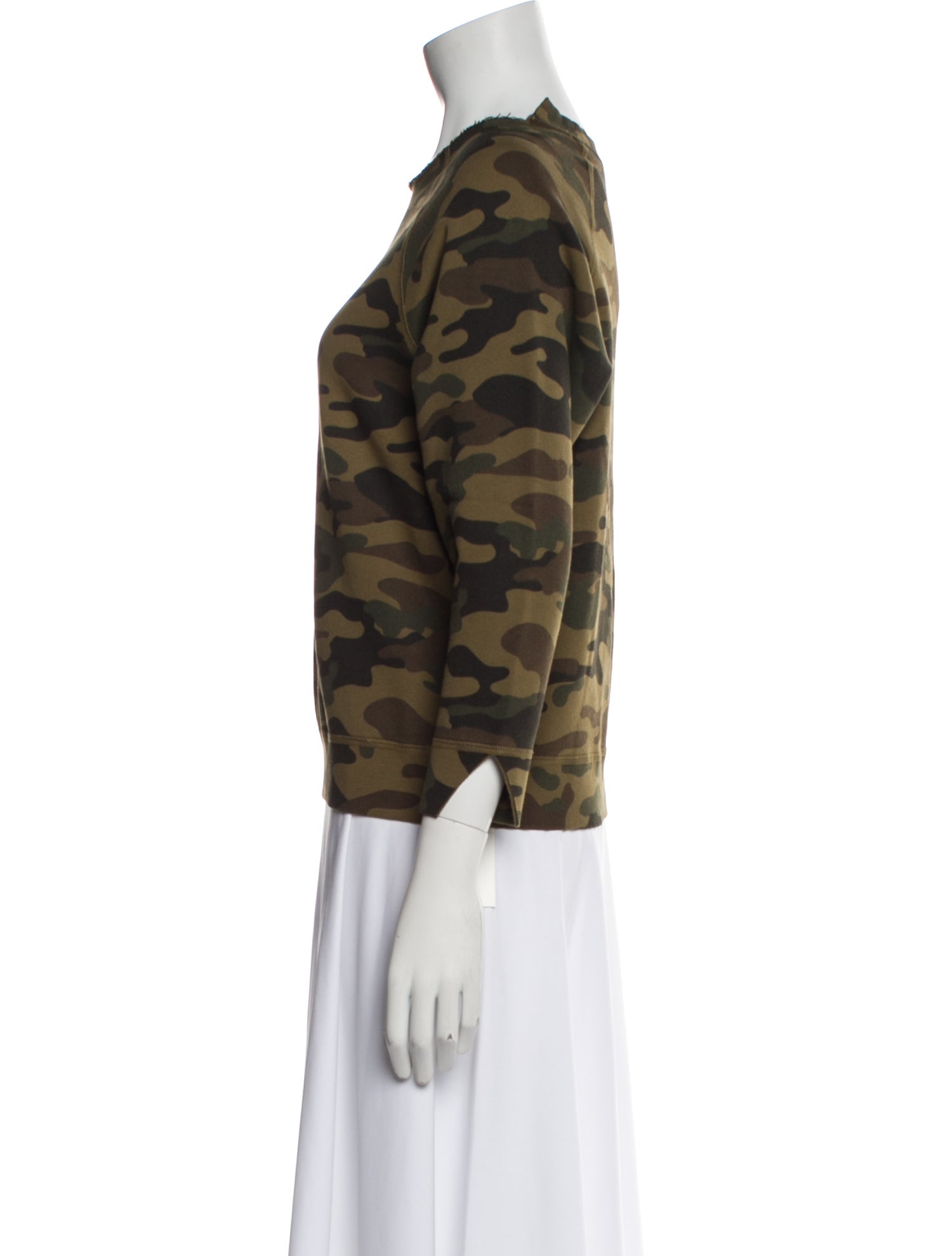 Nili Lotan Camouflage Print Bateau Neckline Sweatshirt w/ Tags