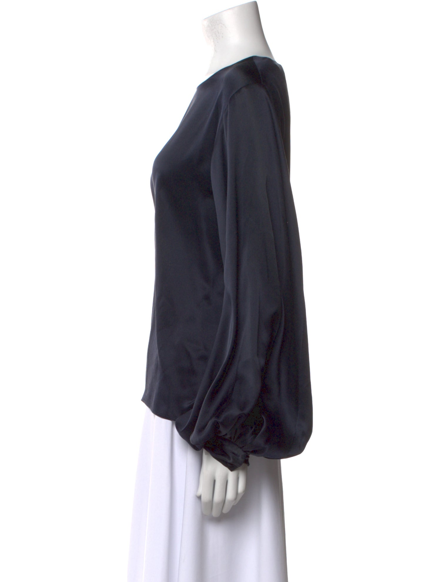 Nili Lotan Silk Bateau Neckline Blouse