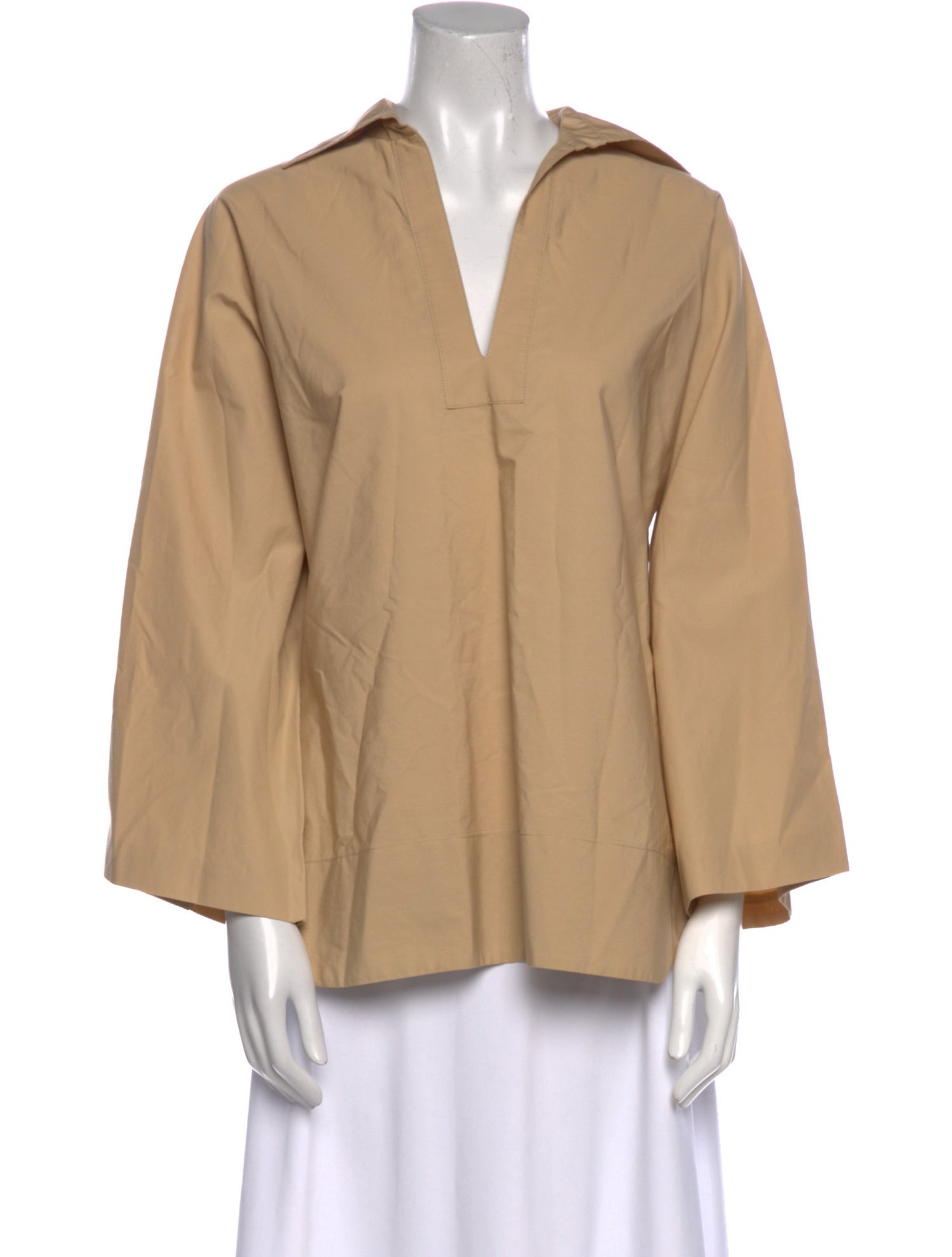 Nili Lotan V-Neck Three-Quarter Sleeve Blouse