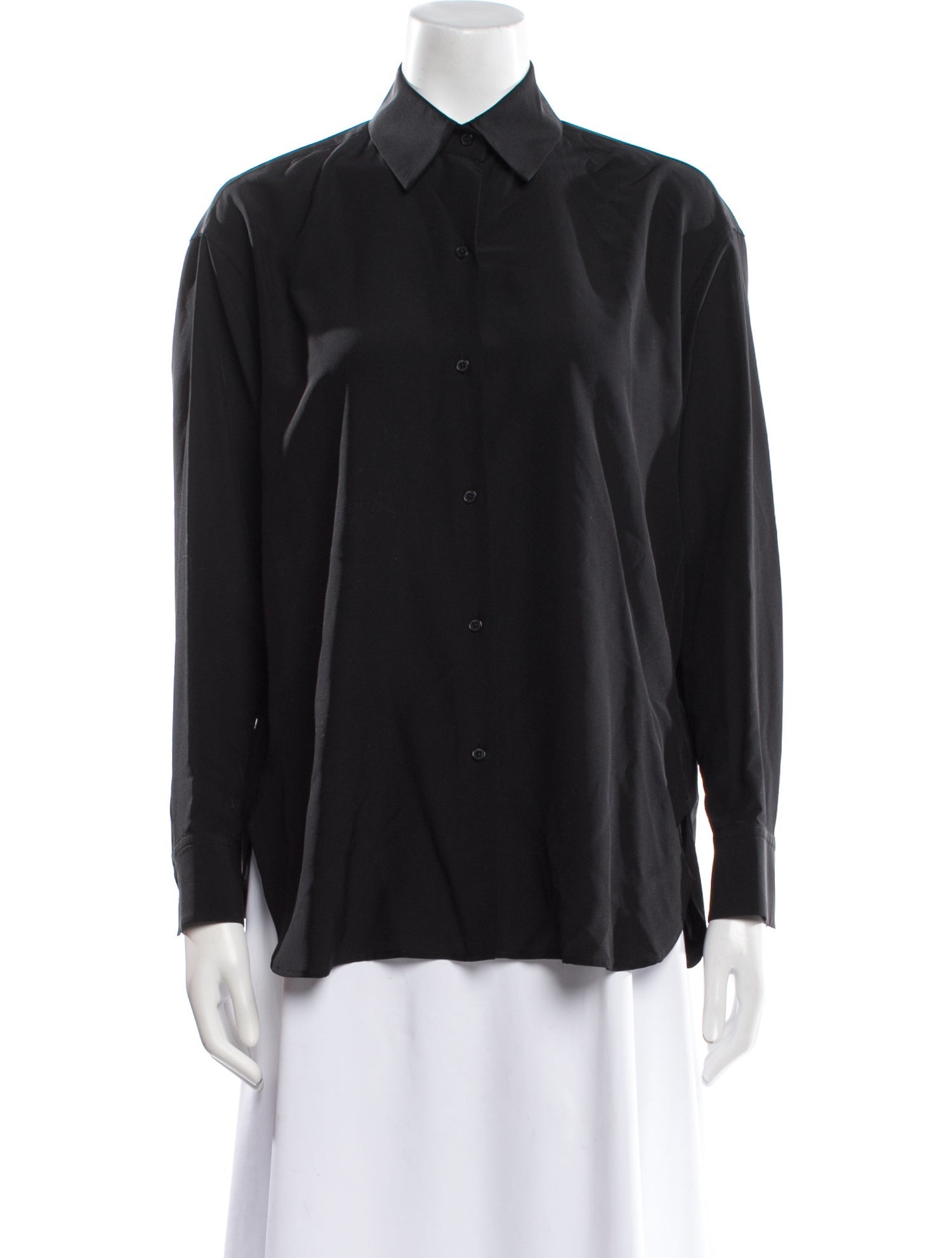 Nili Lotan Silk Long Sleeve Button-Up Top