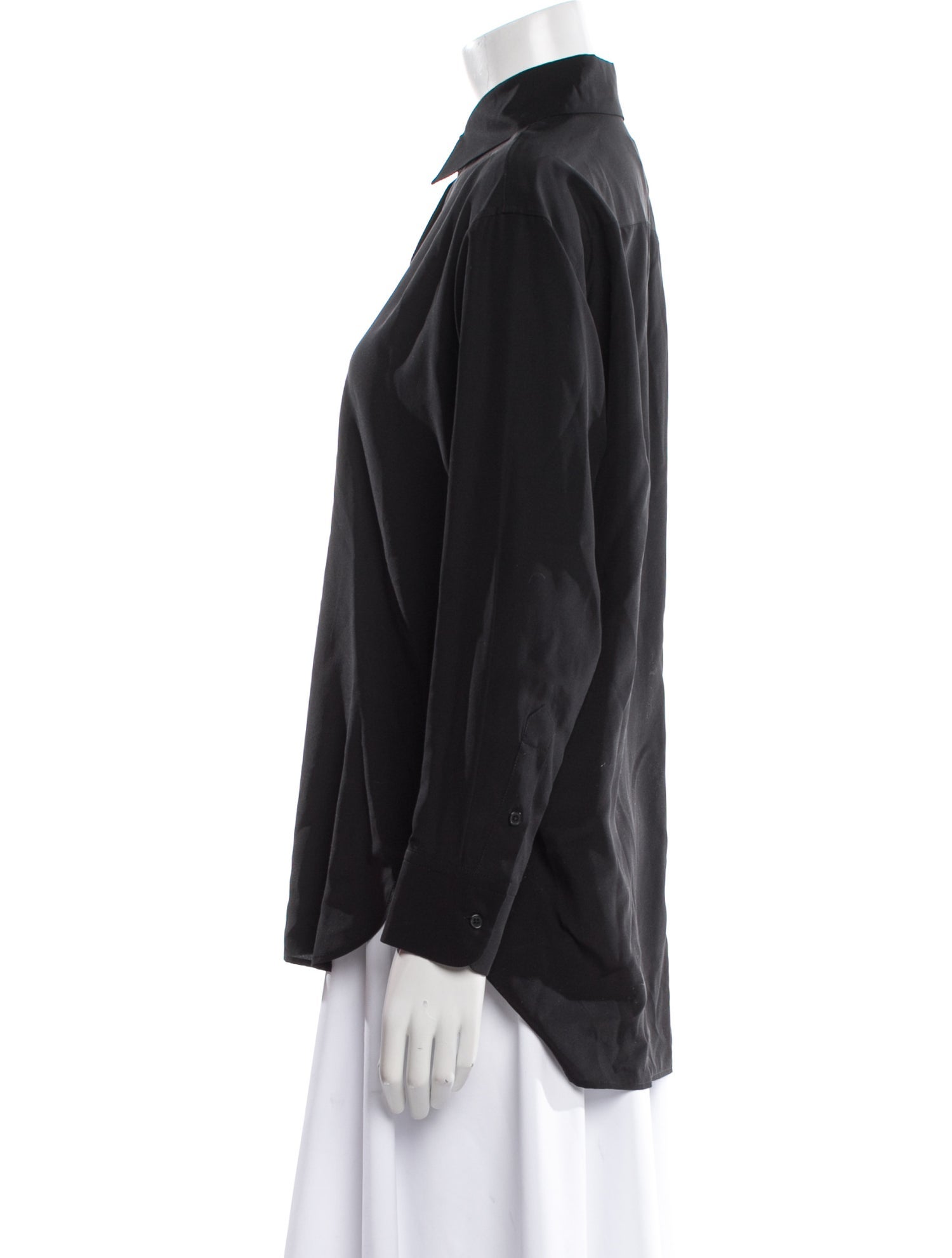 Nili Lotan Silk Long Sleeve Button-Up Top