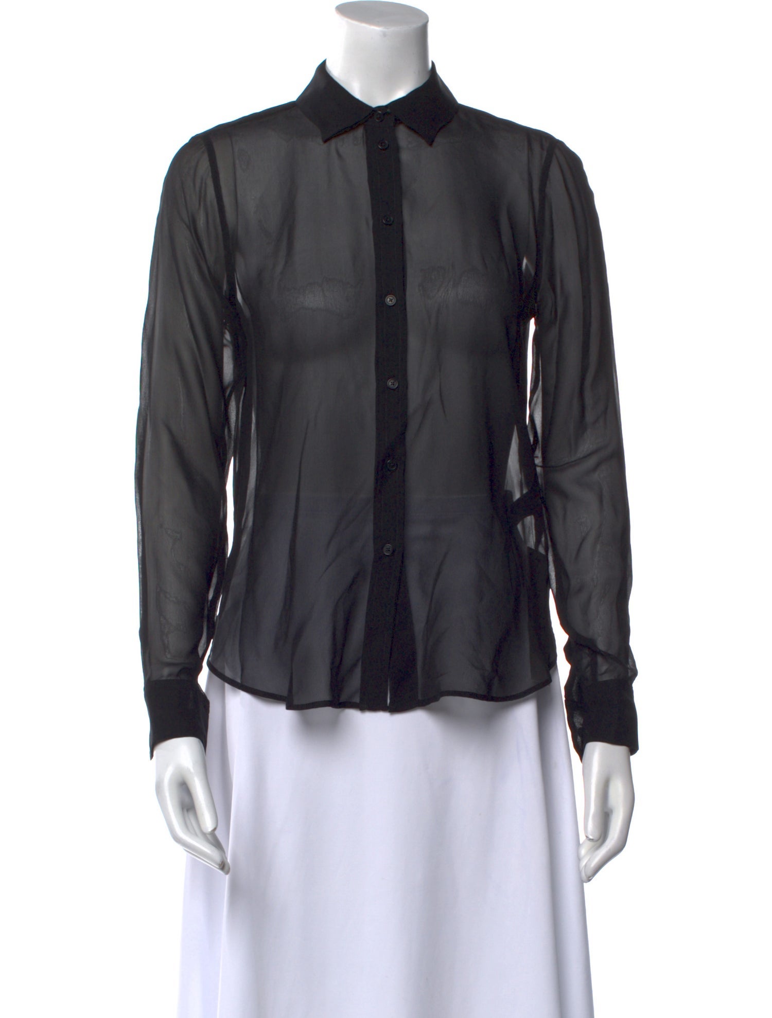 Nili Lotan Silk Long Sleeve Button-Up Top