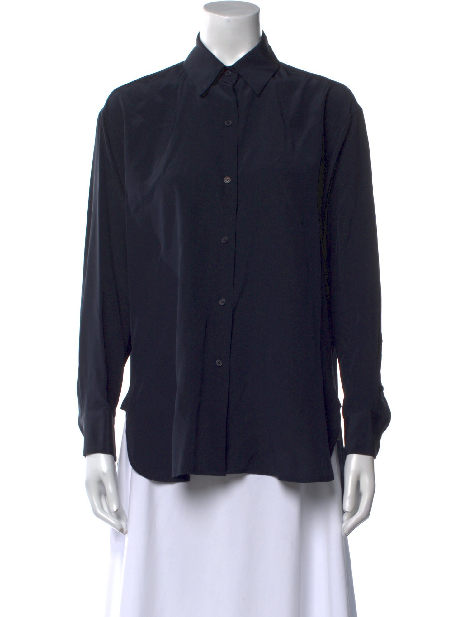 Nili Lotan Silk Long Sleeve Button-Up Top