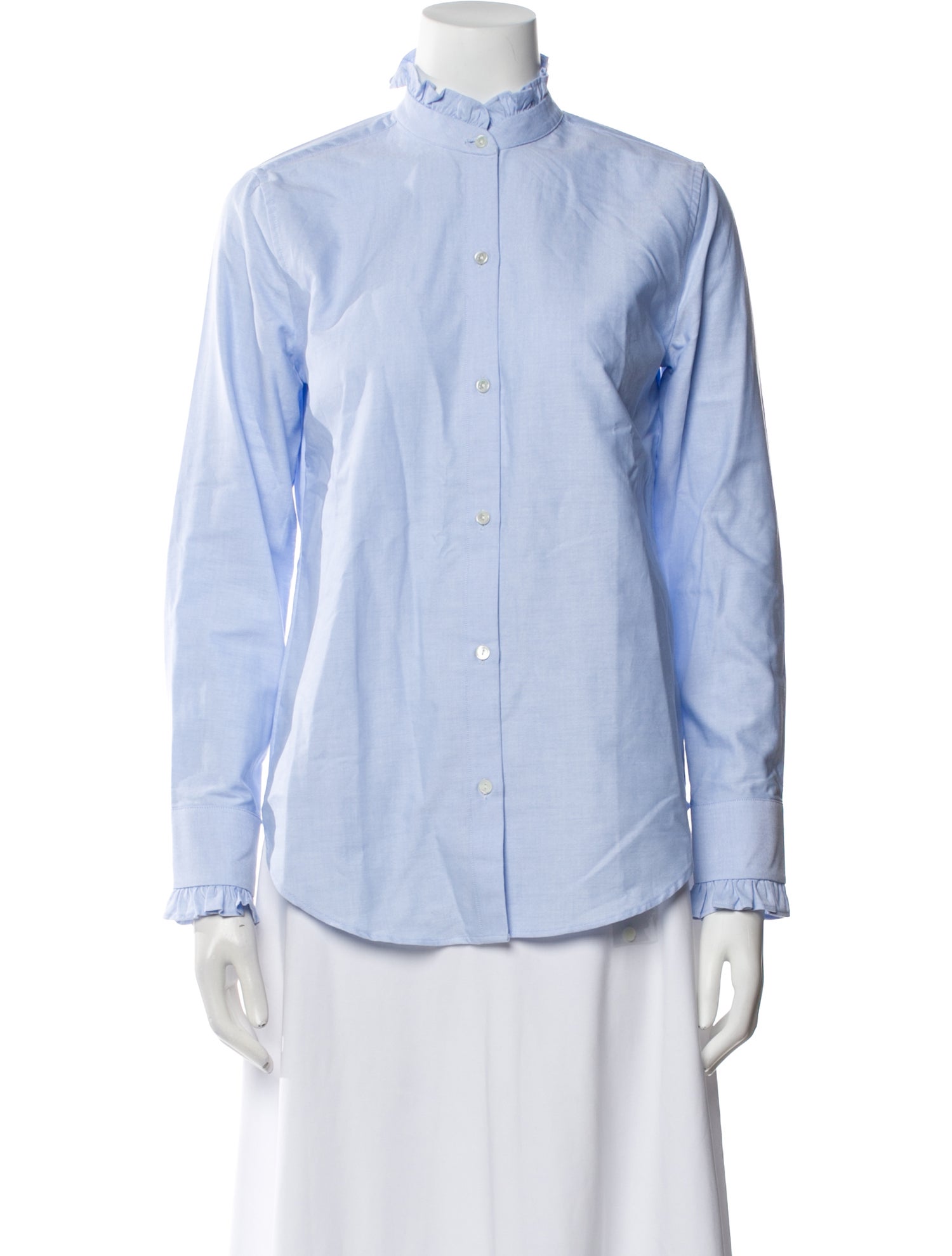 Nili Lotan Mock Neck Long Sleeve Button-Up Top w/ Tags