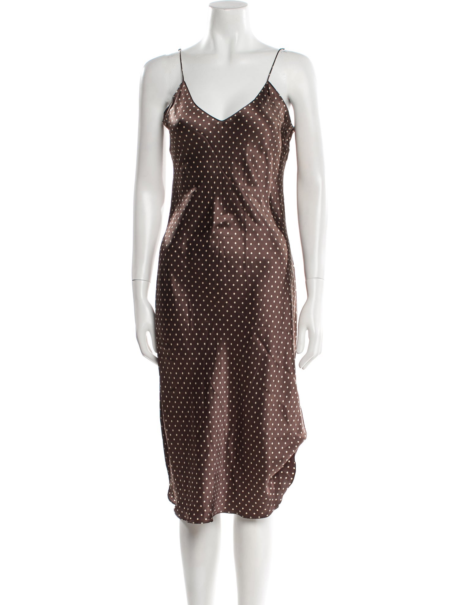 Nili Lotan Silk Polka Dot Print Nightgown