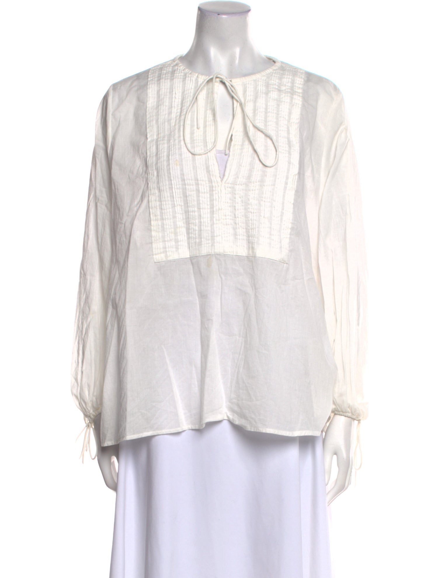 Nili Lotan V-Neck Long Sleeve Blouse