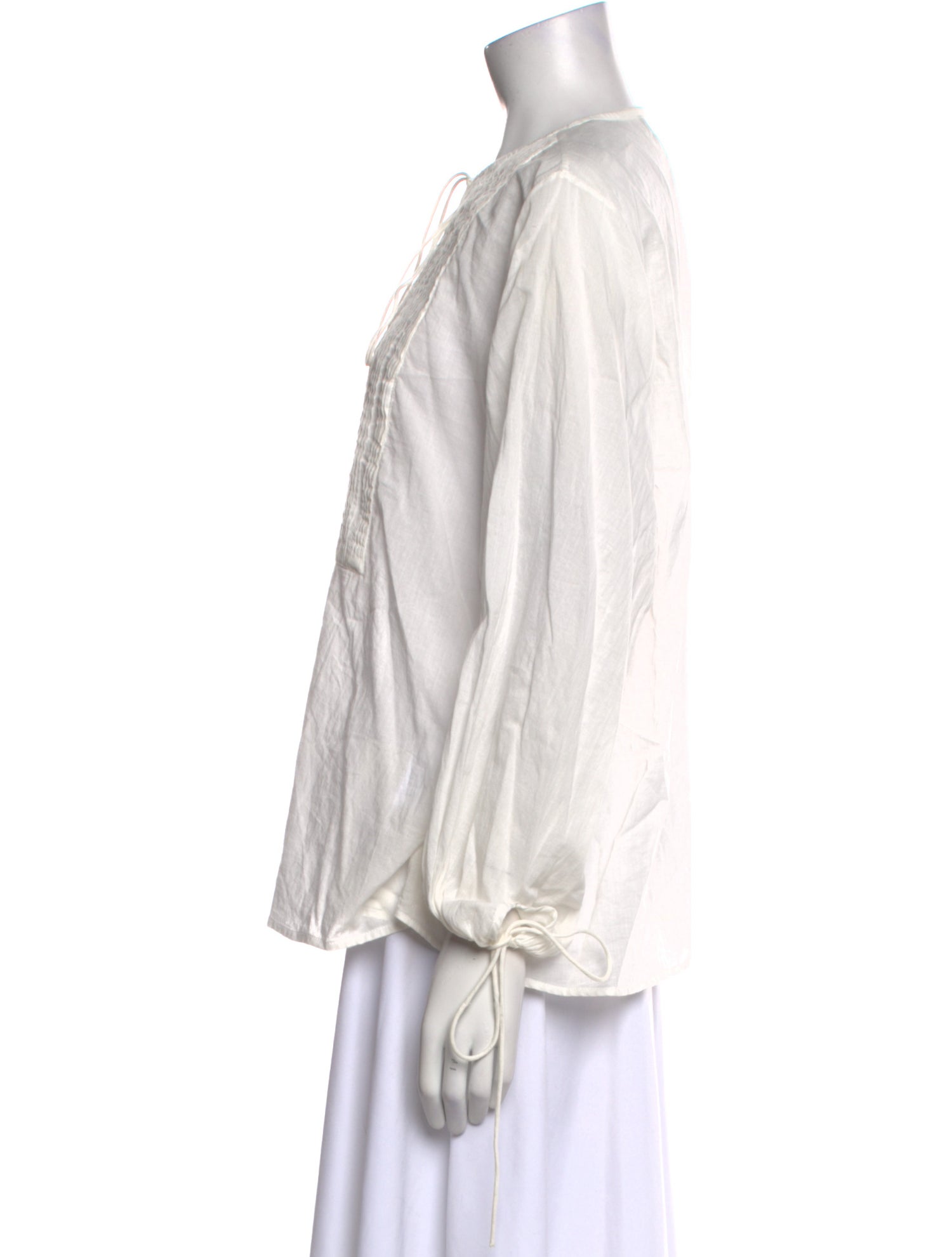 Nili Lotan V-Neck Long Sleeve Blouse