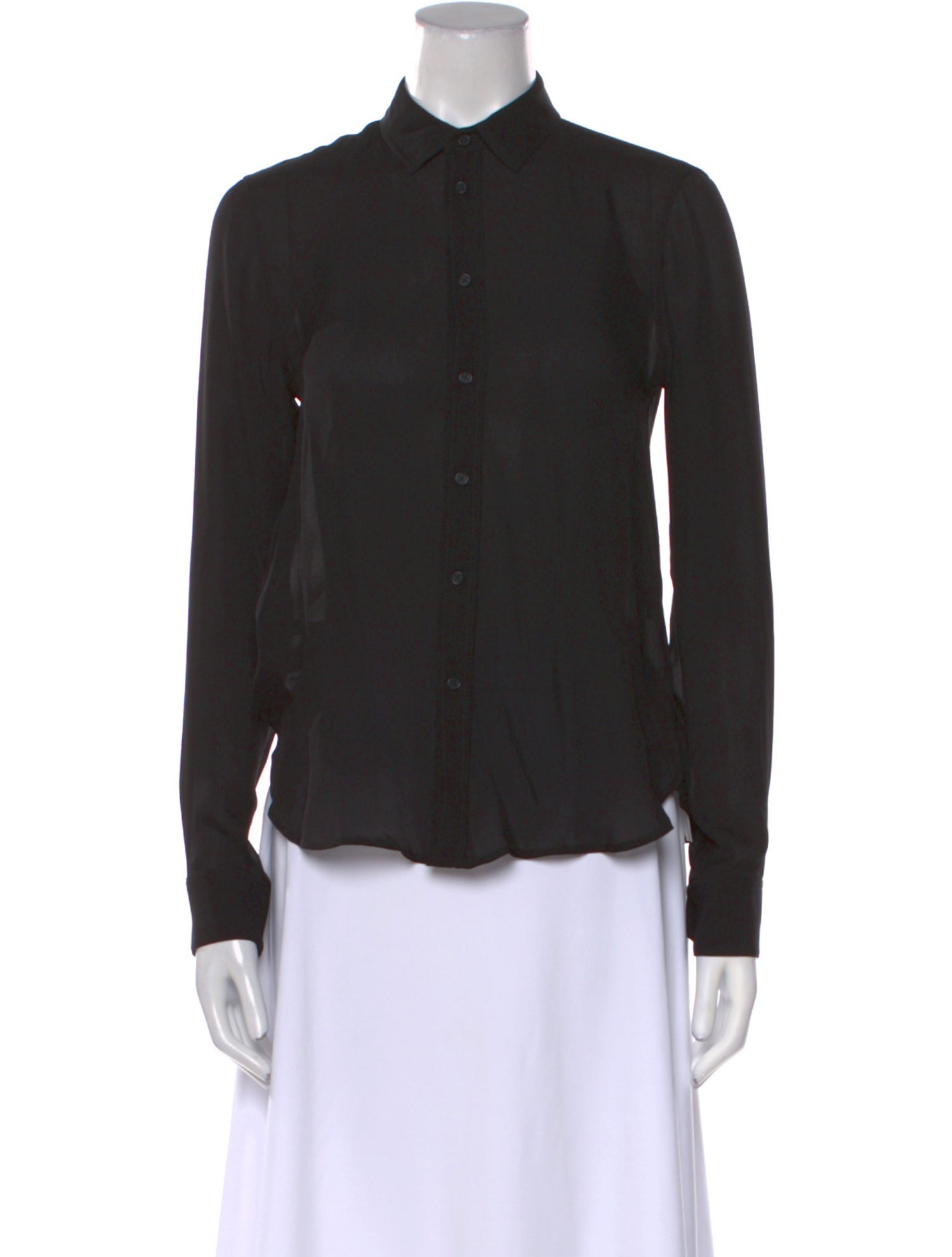 Nili Lotan Silk Long Sleeve Button-Up Top