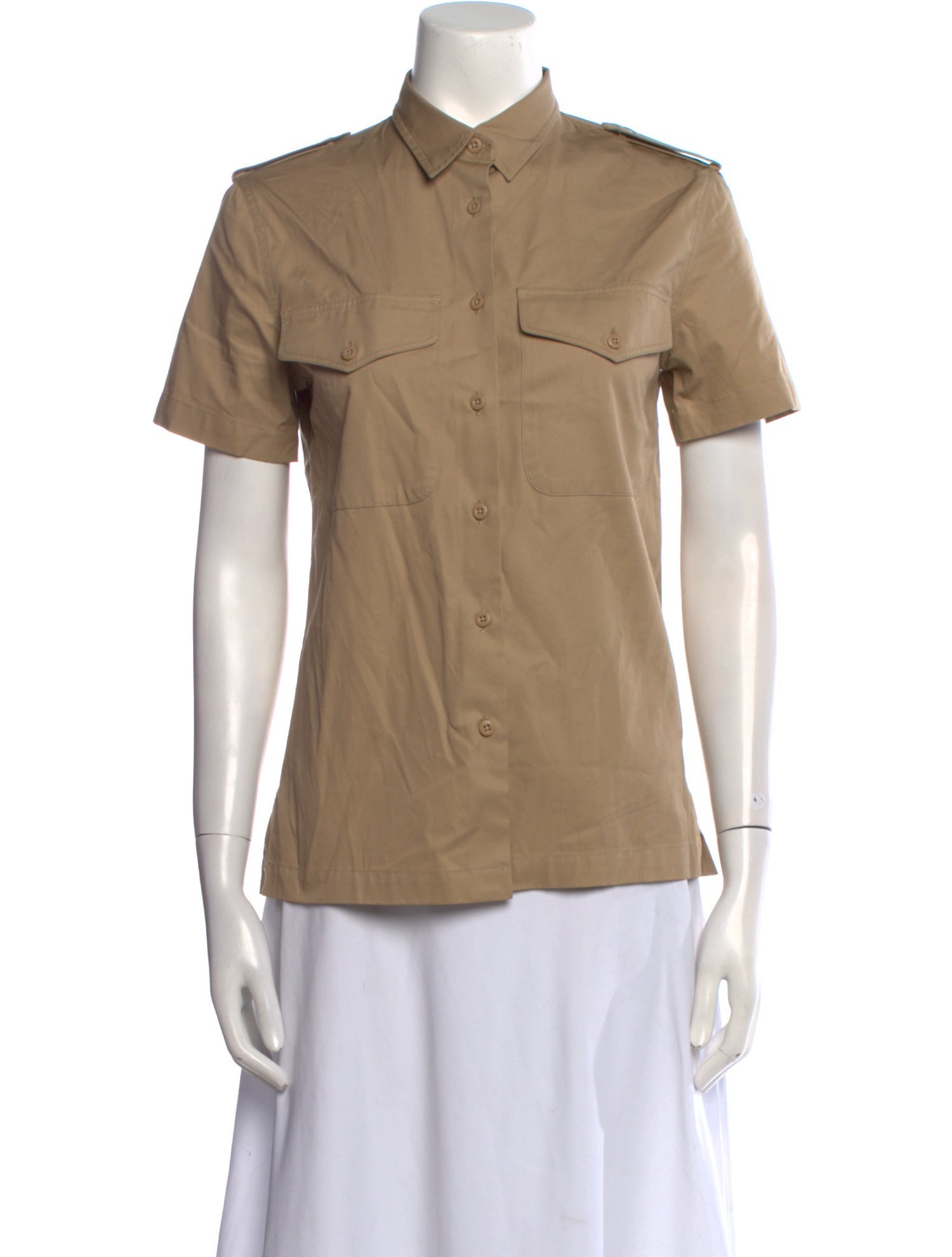 Nili Lotan Short Sleeve Button-Up Top