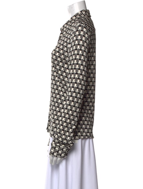 Nili Lotan Printed Long Sleeve Button-Up Top