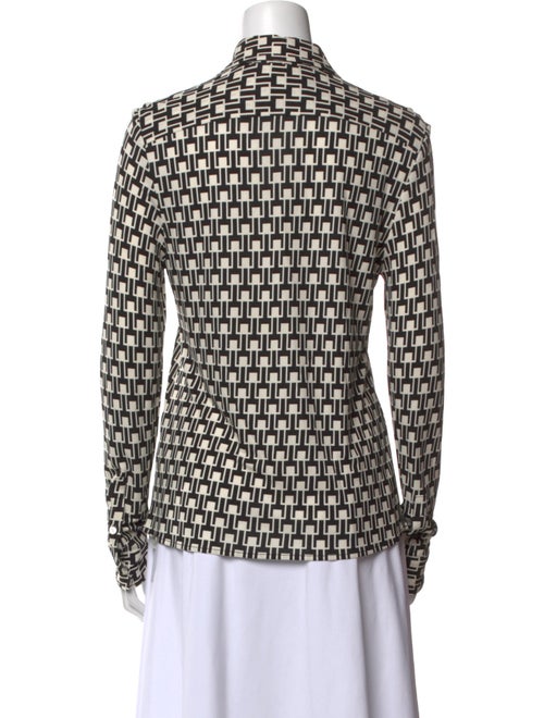 Nili Lotan Printed Long Sleeve Button-Up Top