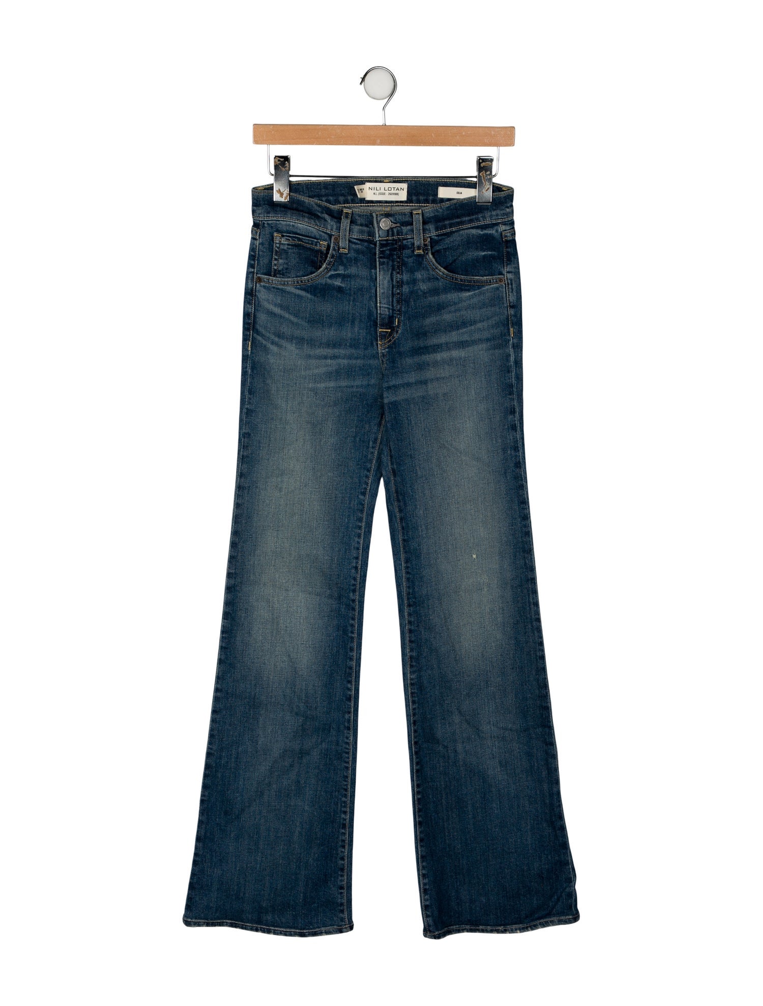 Nili Lotan Mid-Rise Wide Leg Jeans