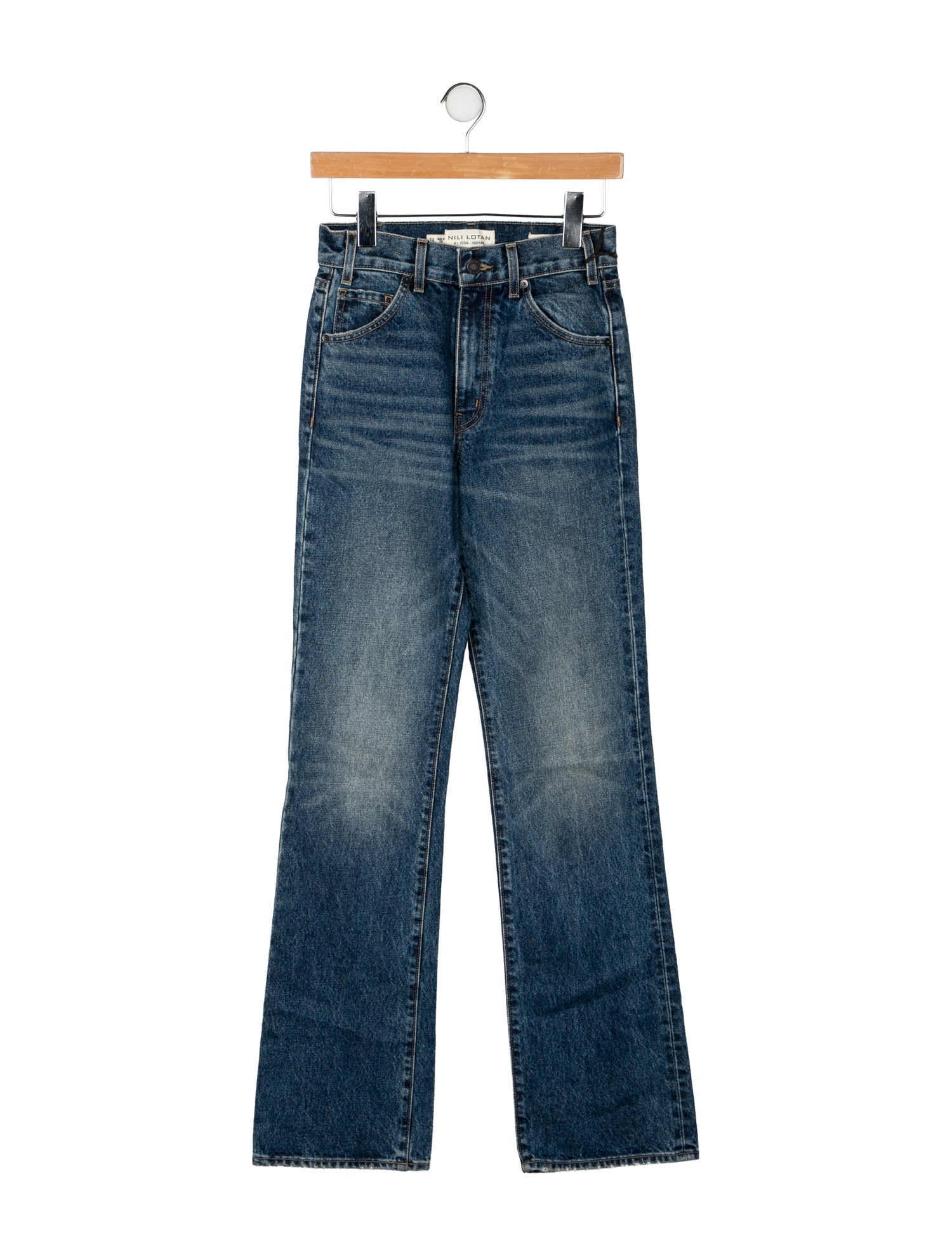 Nili Lotan Mid-Rise Wide Leg Jeans