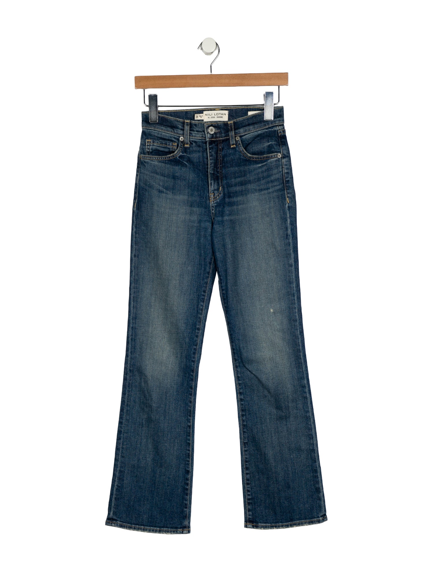 Nili Lotan Mid-Rise Straight Leg Jeans
