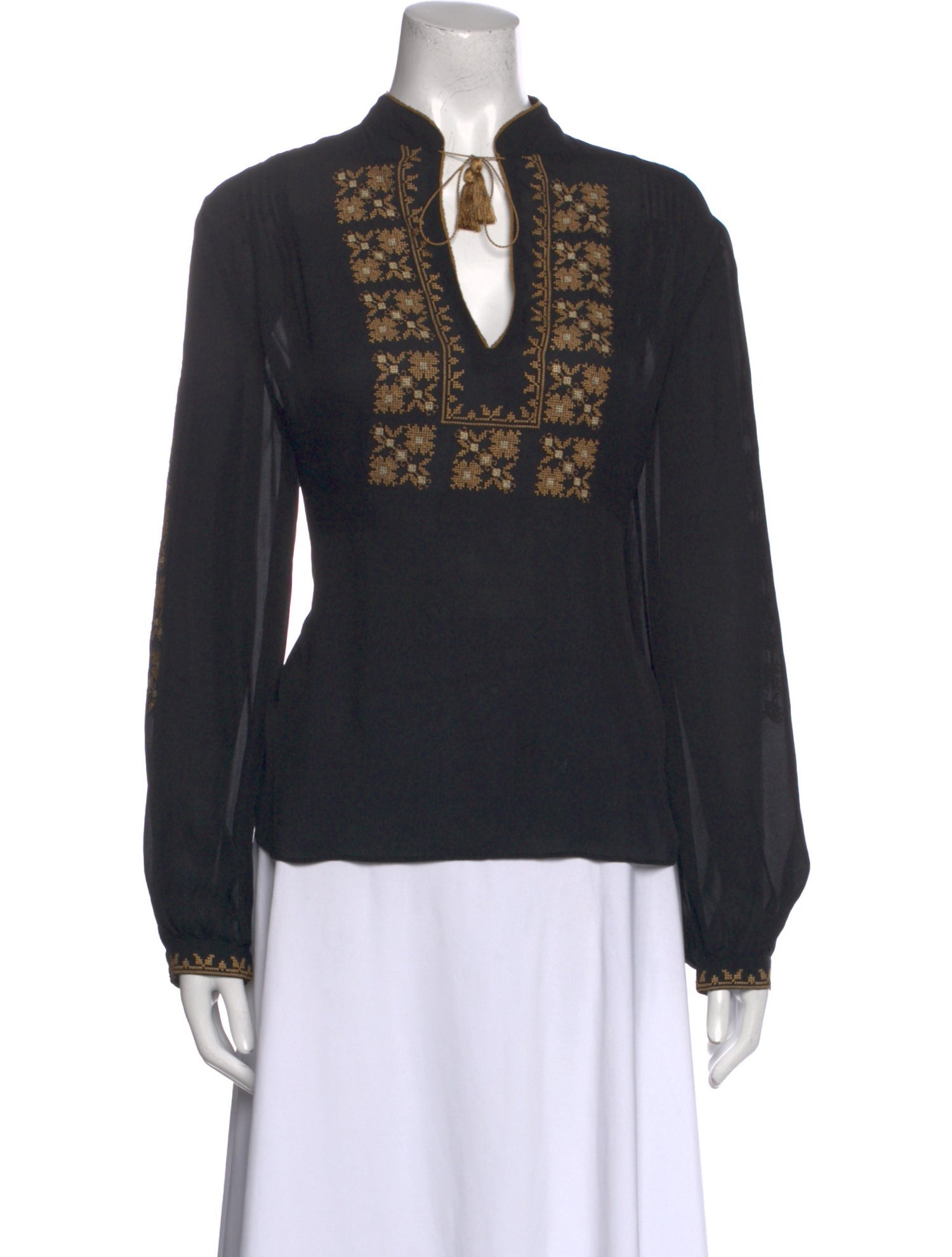 Nili Lotan Silk V-Neck Top