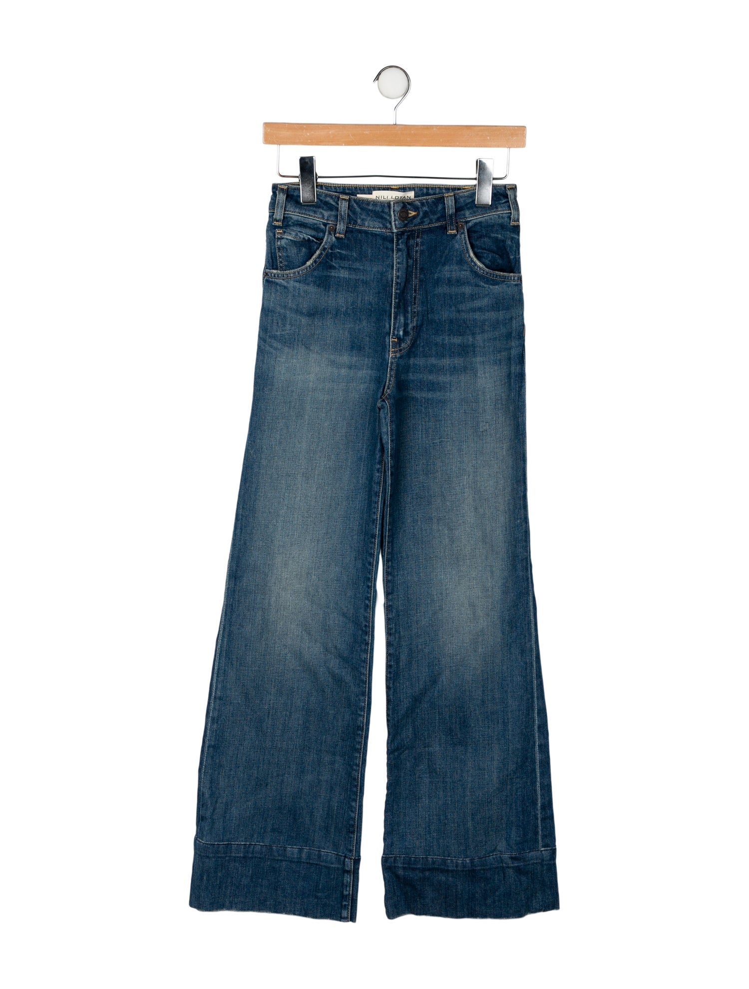 Nili Lotan Mid-Rise Wide Leg Jeans