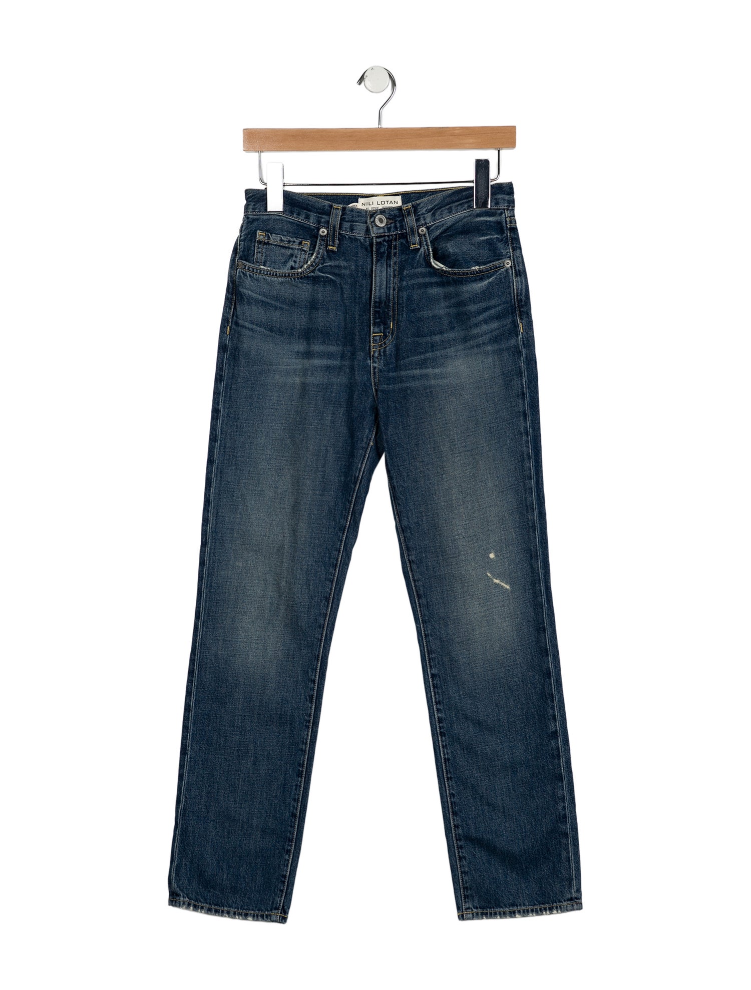 Nili Lotan Mid-Rise Straight Leg Jeans