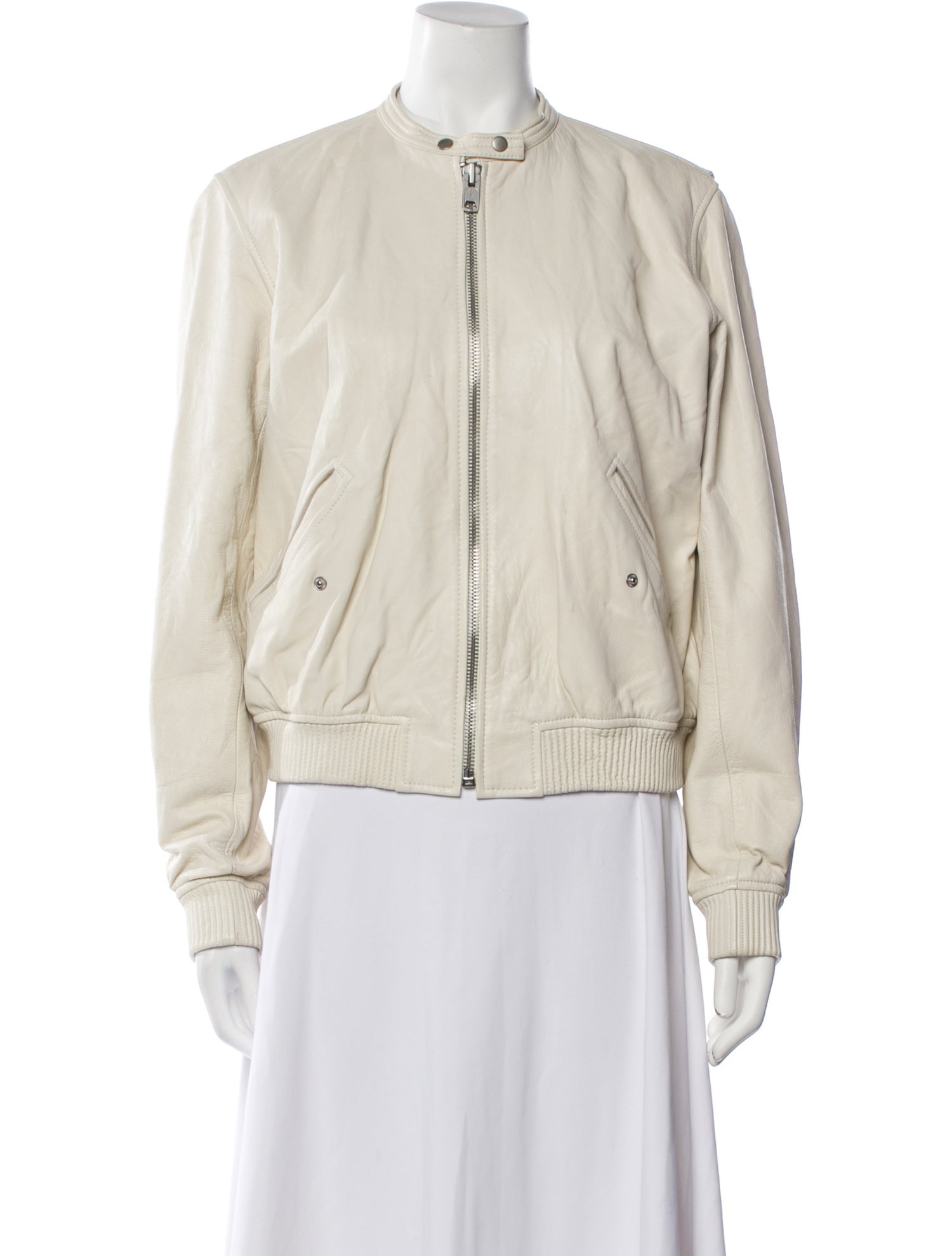 Nili Lotan Leather Bomber Jacket