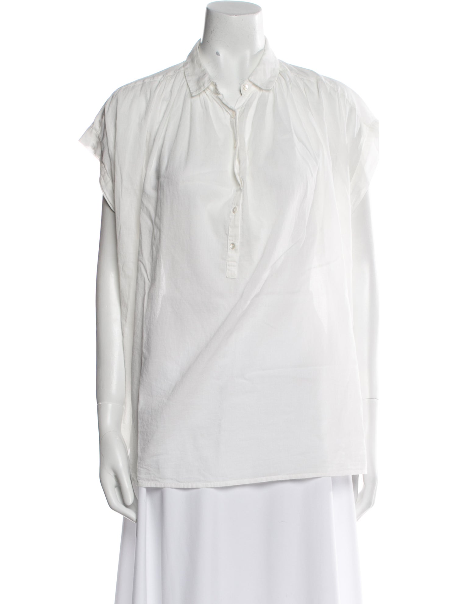 Nili Lotan V-Neck Short Sleeve Blouse