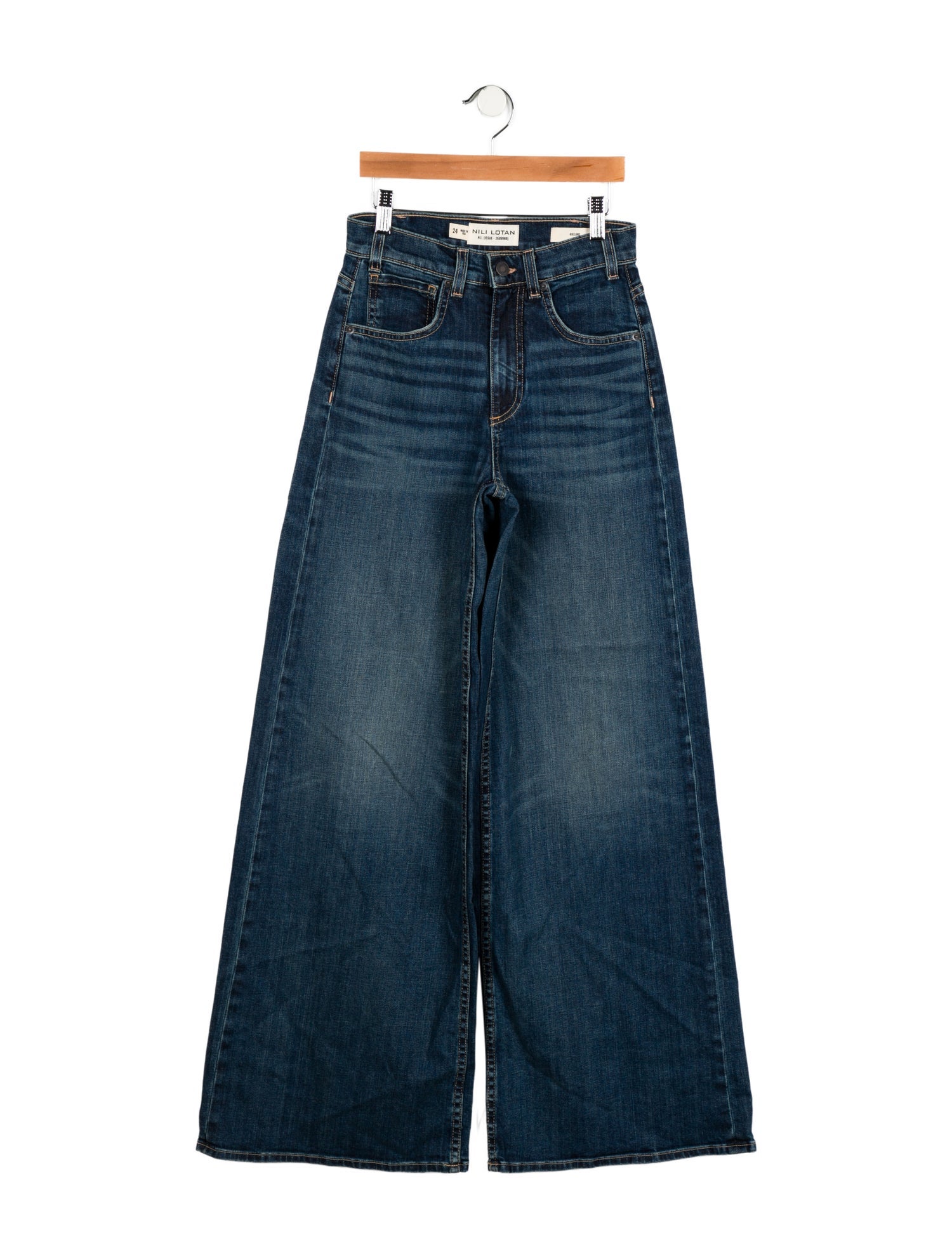 Nili Lotan Mid-Rise Wide Leg Jeans