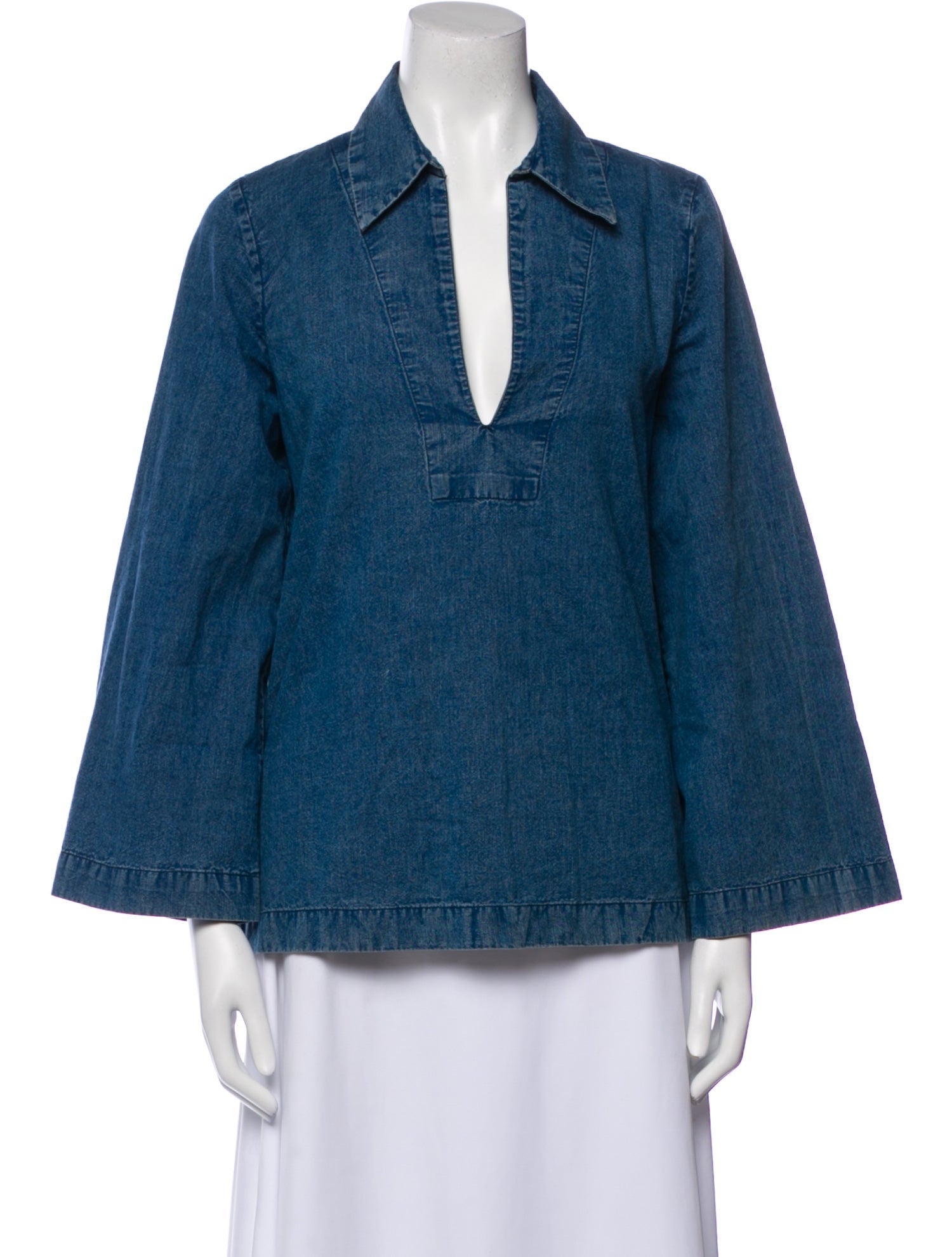 Nili Lotan V-Neck Long Sleeve Blouse