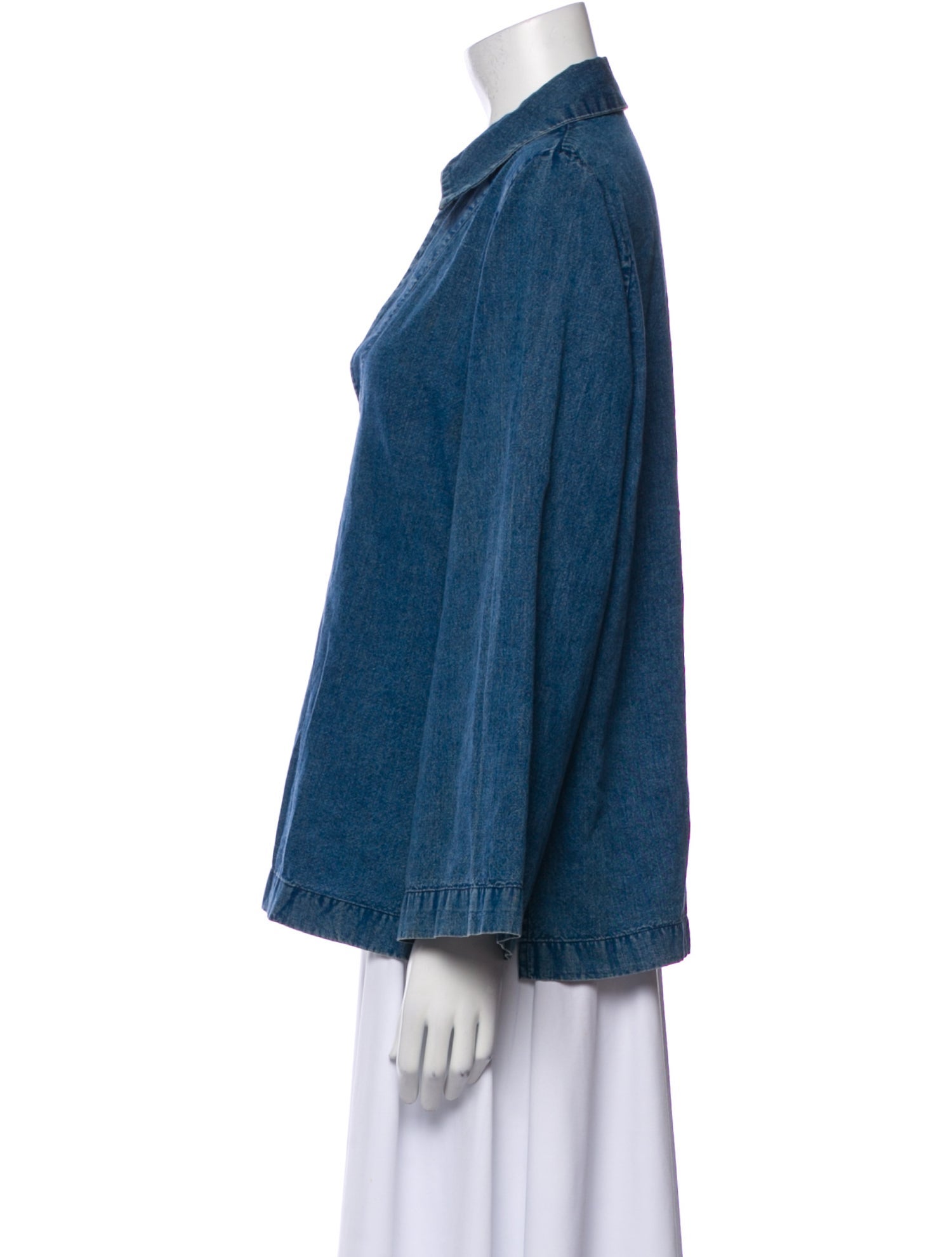 Nili Lotan V-Neck Long Sleeve Blouse