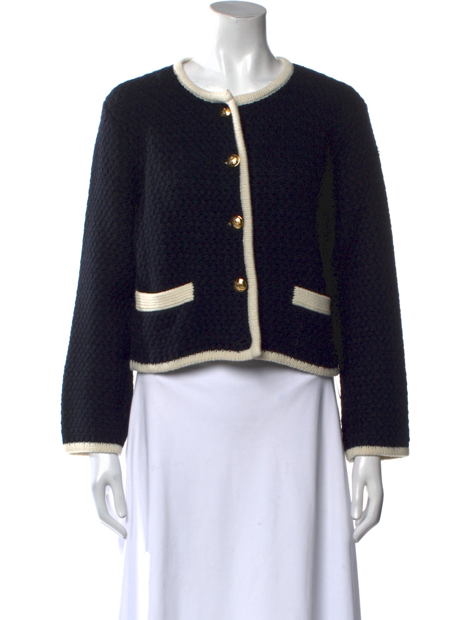 Nili Lotan Lambswool Colorblock Pattern Sweater