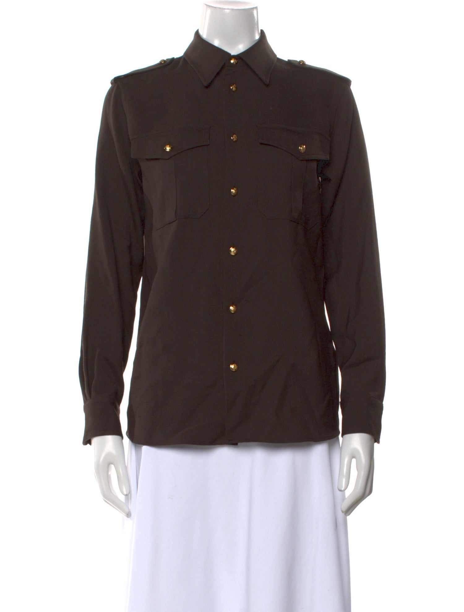 Nili Lotan Virgin Wool Long Sleeve Button-Up Top w/ Tags