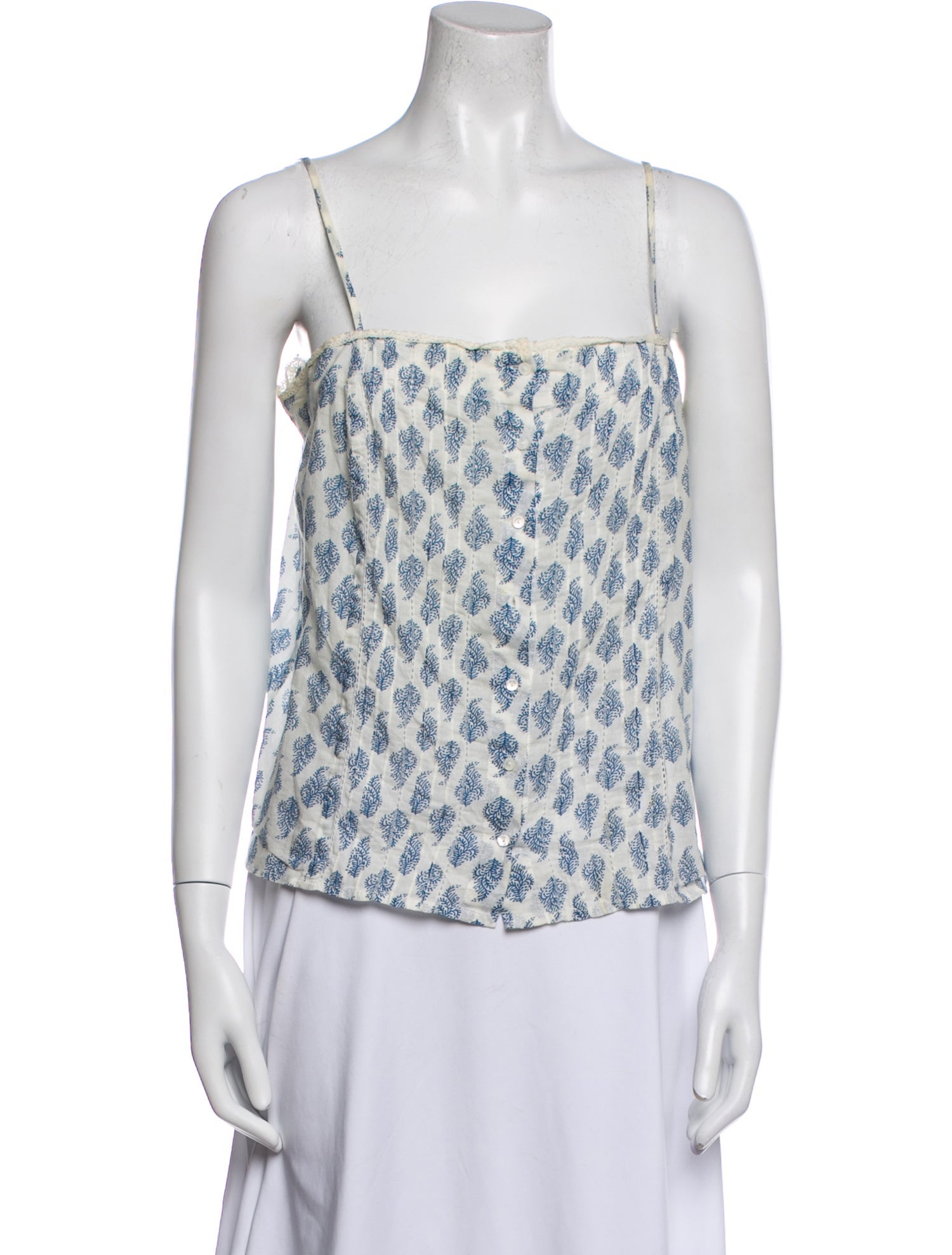 Nili Lotan Printed Square Neckline Top