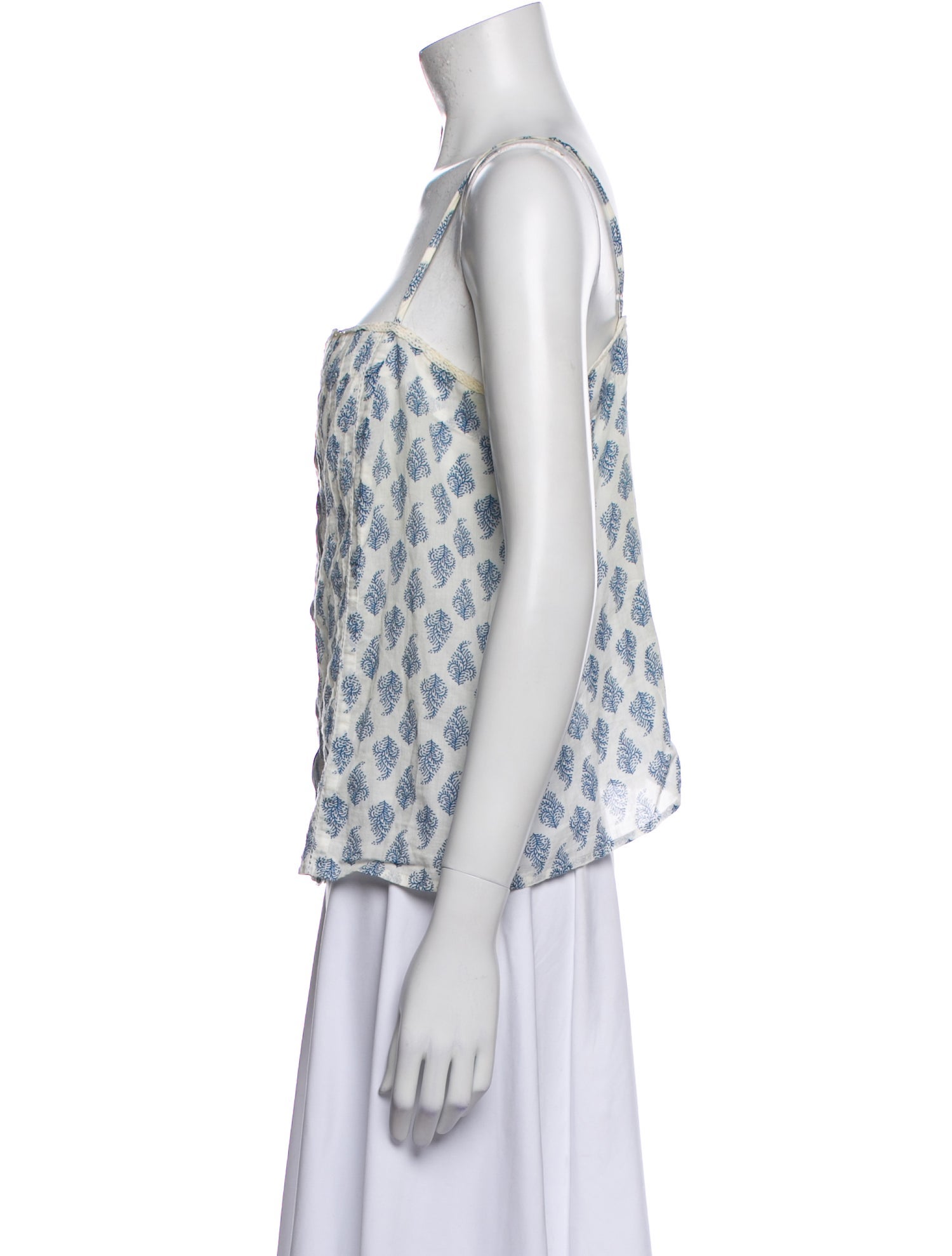 Nili Lotan Printed Square Neckline Top