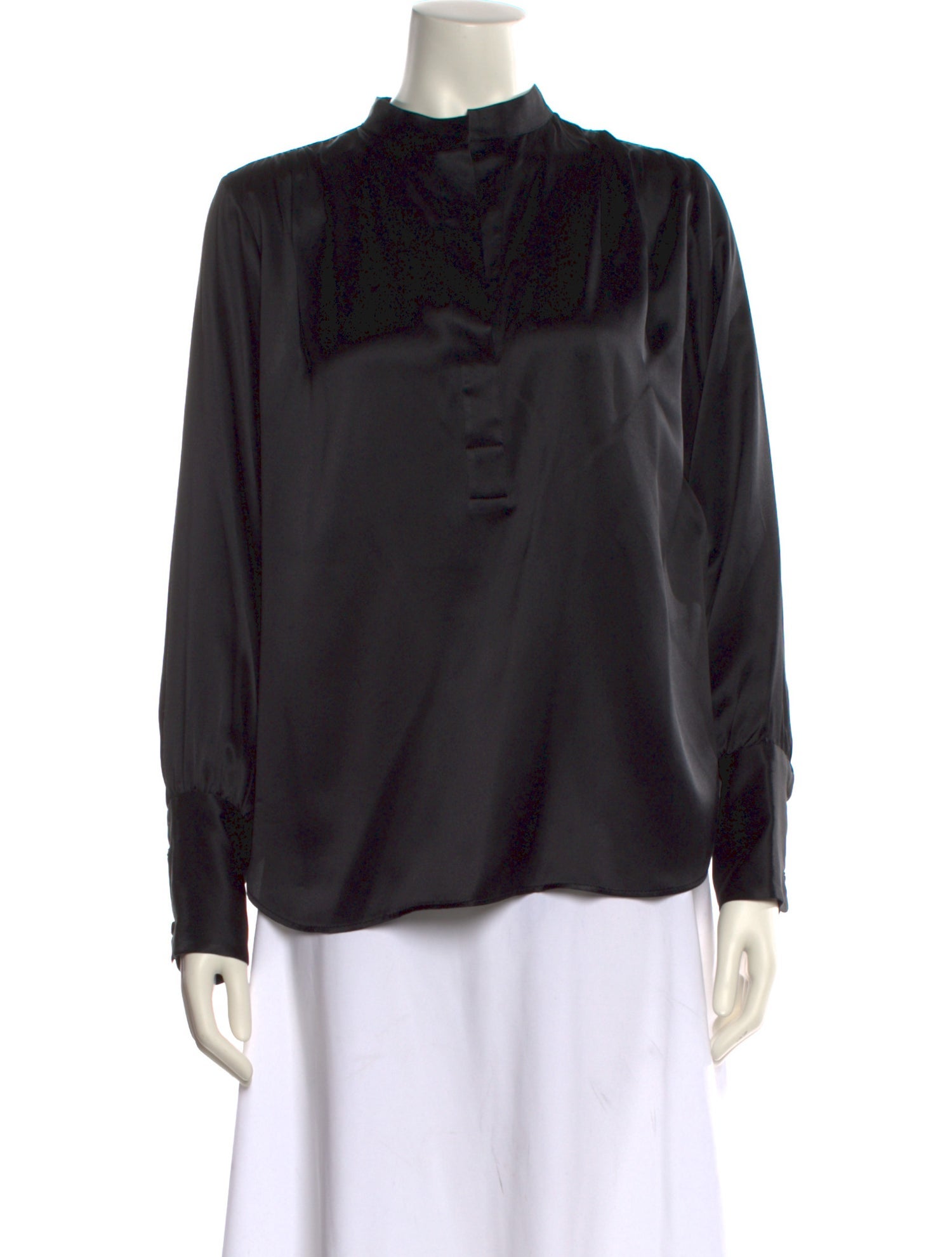 Nili Lotan Silk Mock Neck Blouse