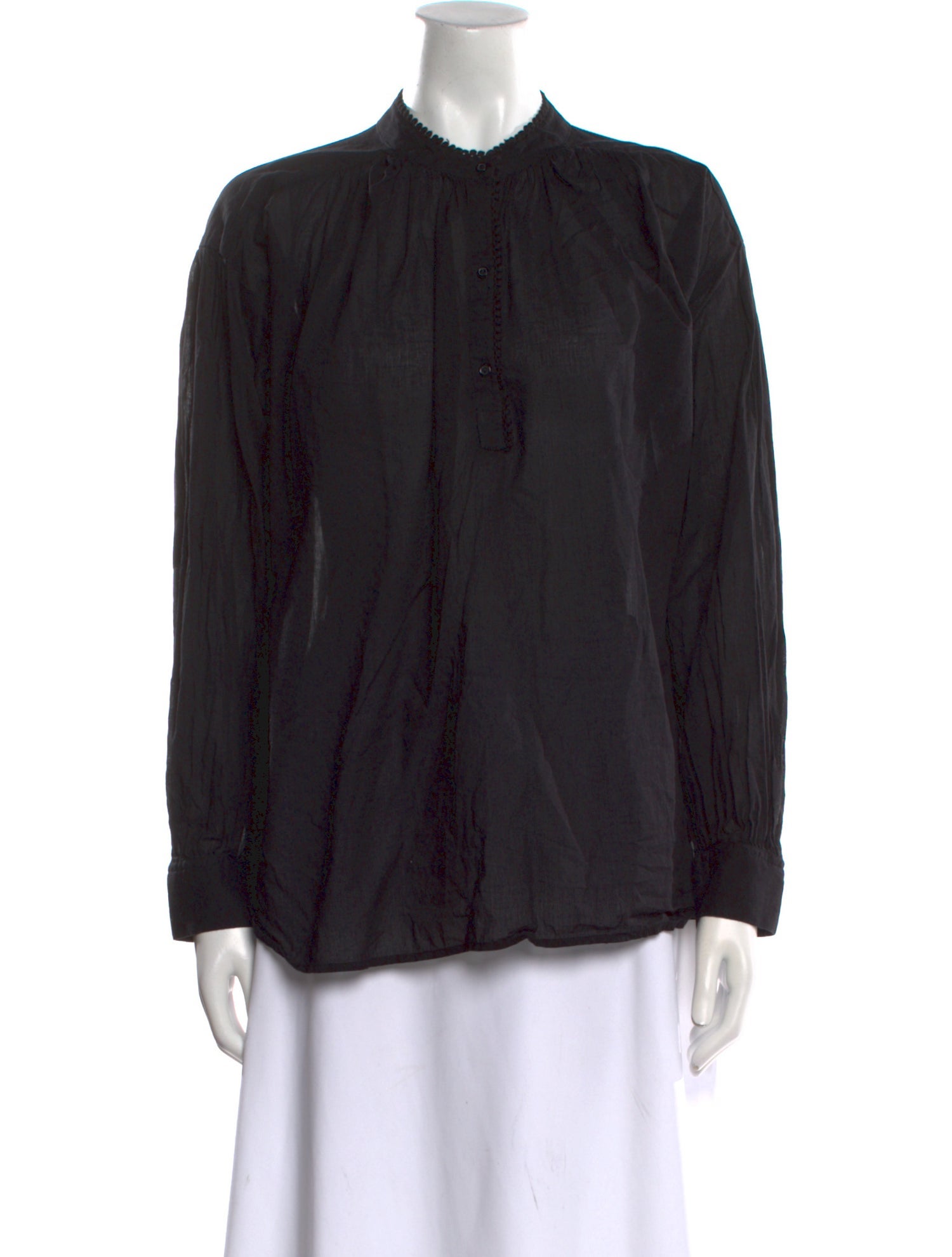 Nili Lotan Mock Neck Long Sleeve Blouse