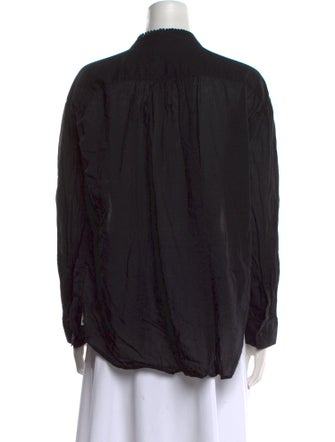 Nili Lotan Mock Neck Long Sleeve Blouse