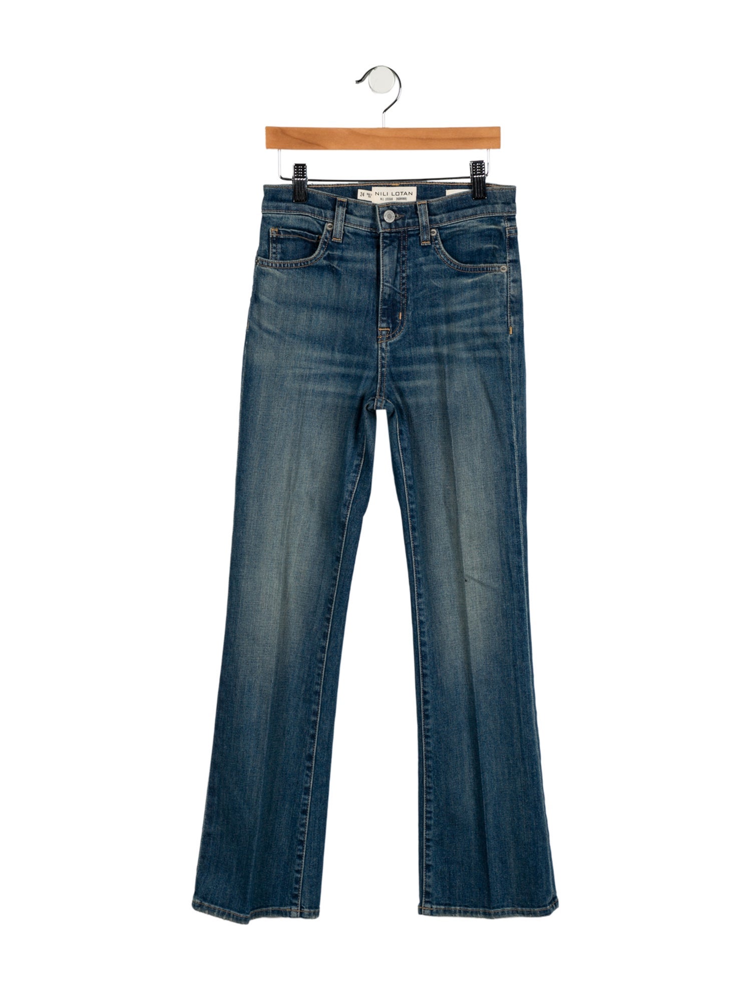 Nili Lotan Mid-Rise Straight Leg Jeans