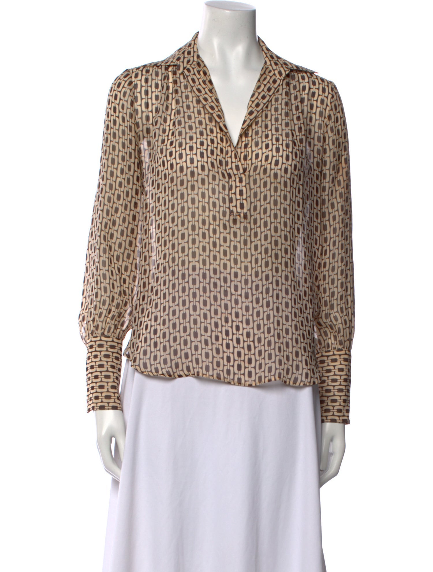 Nili Lotan Silk Printed Blouse