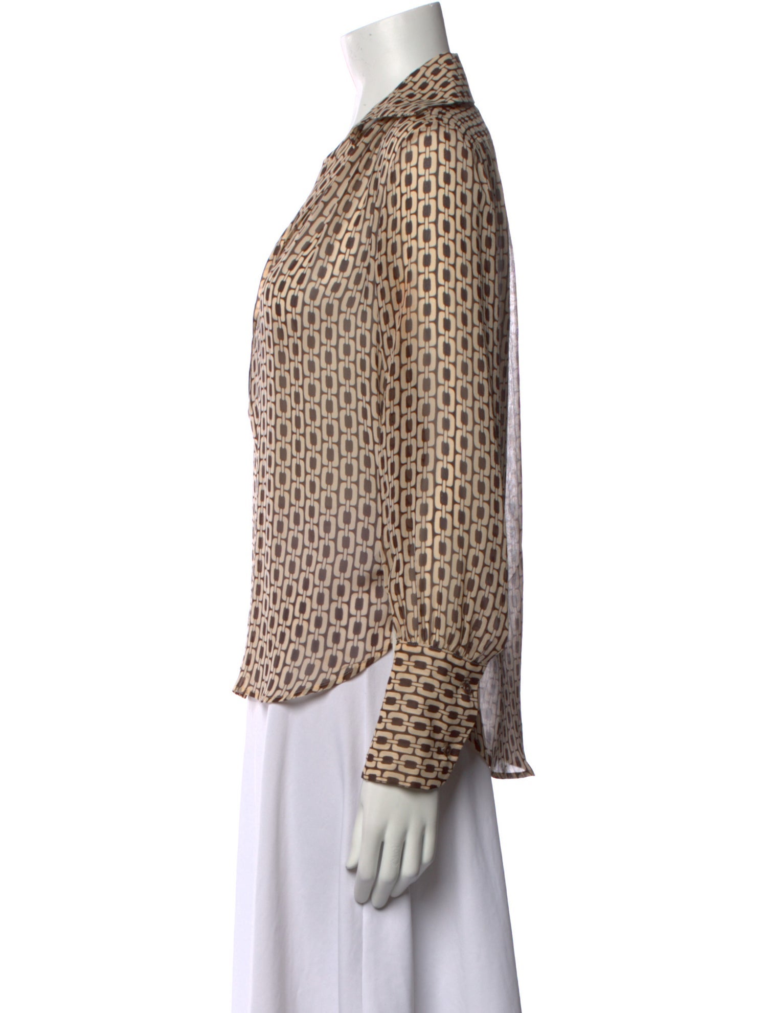 Nili Lotan Silk Printed Blouse