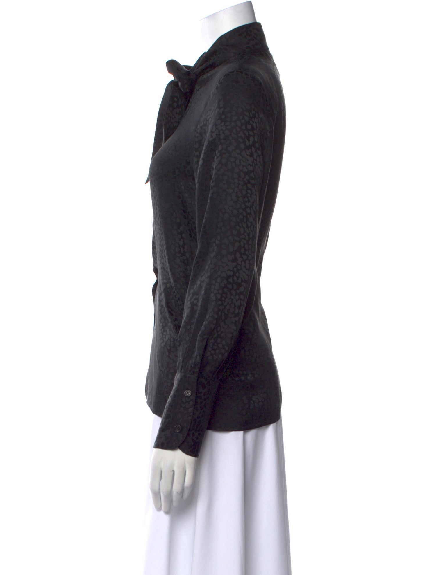 Nili Lotan Silk Long Sleeve Button-Up Top