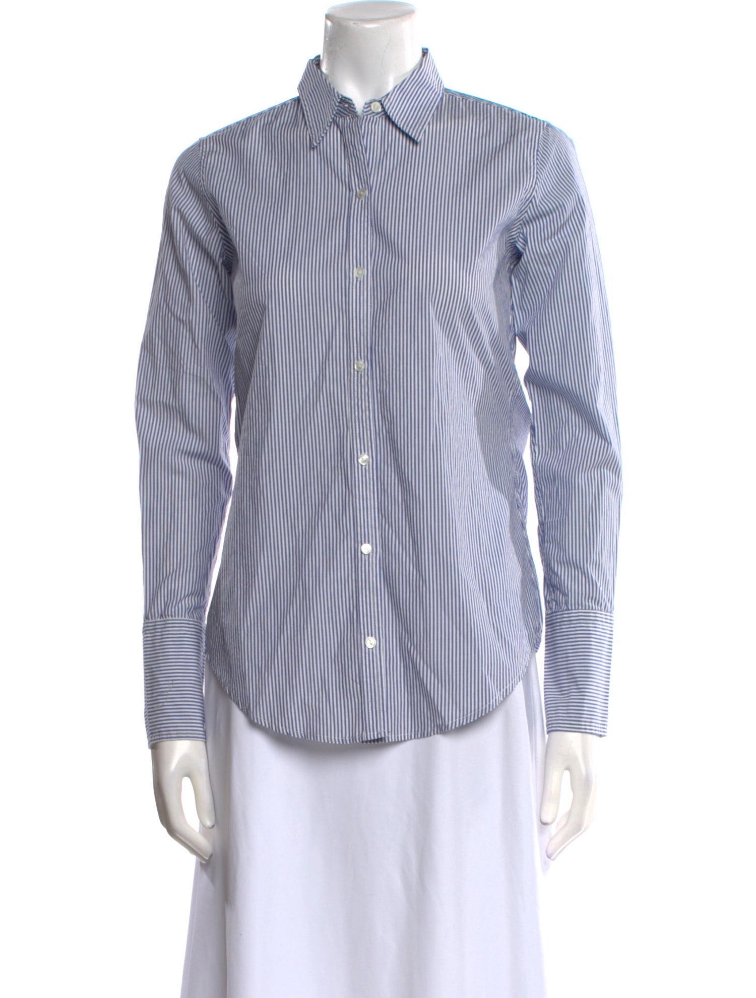 Nili Lotan Striped Long Sleeve Button-Up Top w/ Tags