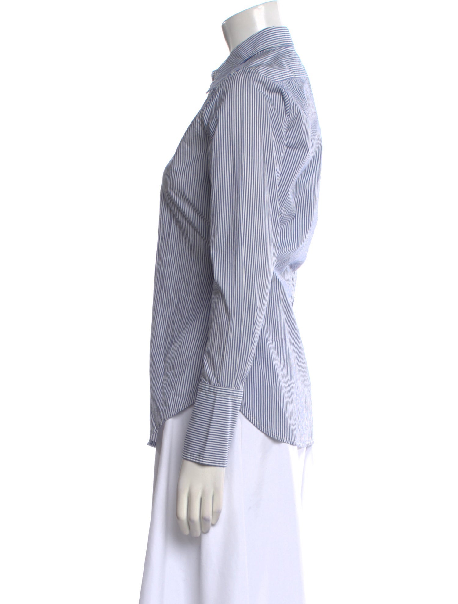 Nili Lotan Striped Long Sleeve Button-Up Top w/ Tags